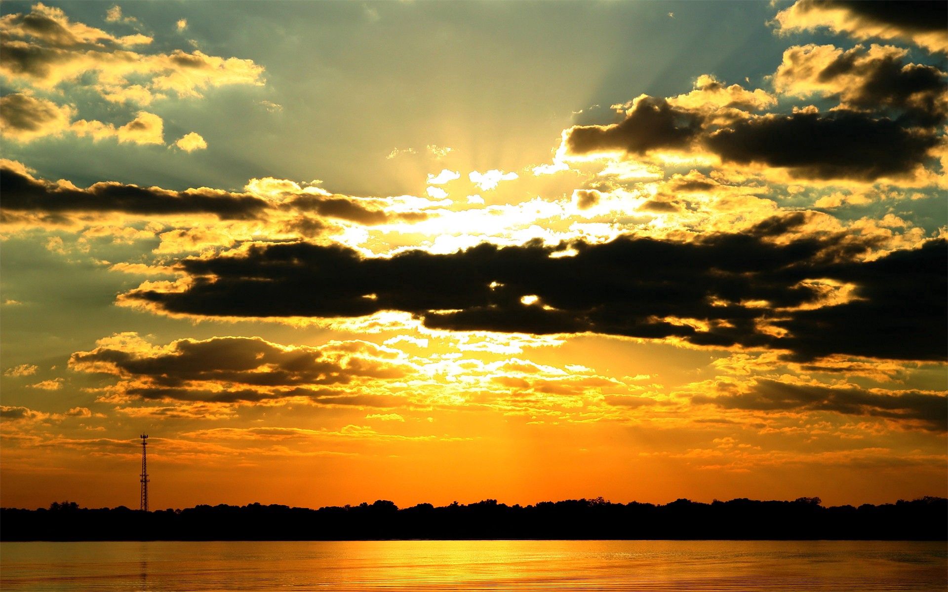 Laden Sie das Scheinen, Licht, Schatten, Natur, Wasser, Sunset, Clouds-Bild kostenlos auf Ihren PC-Desktop herunter