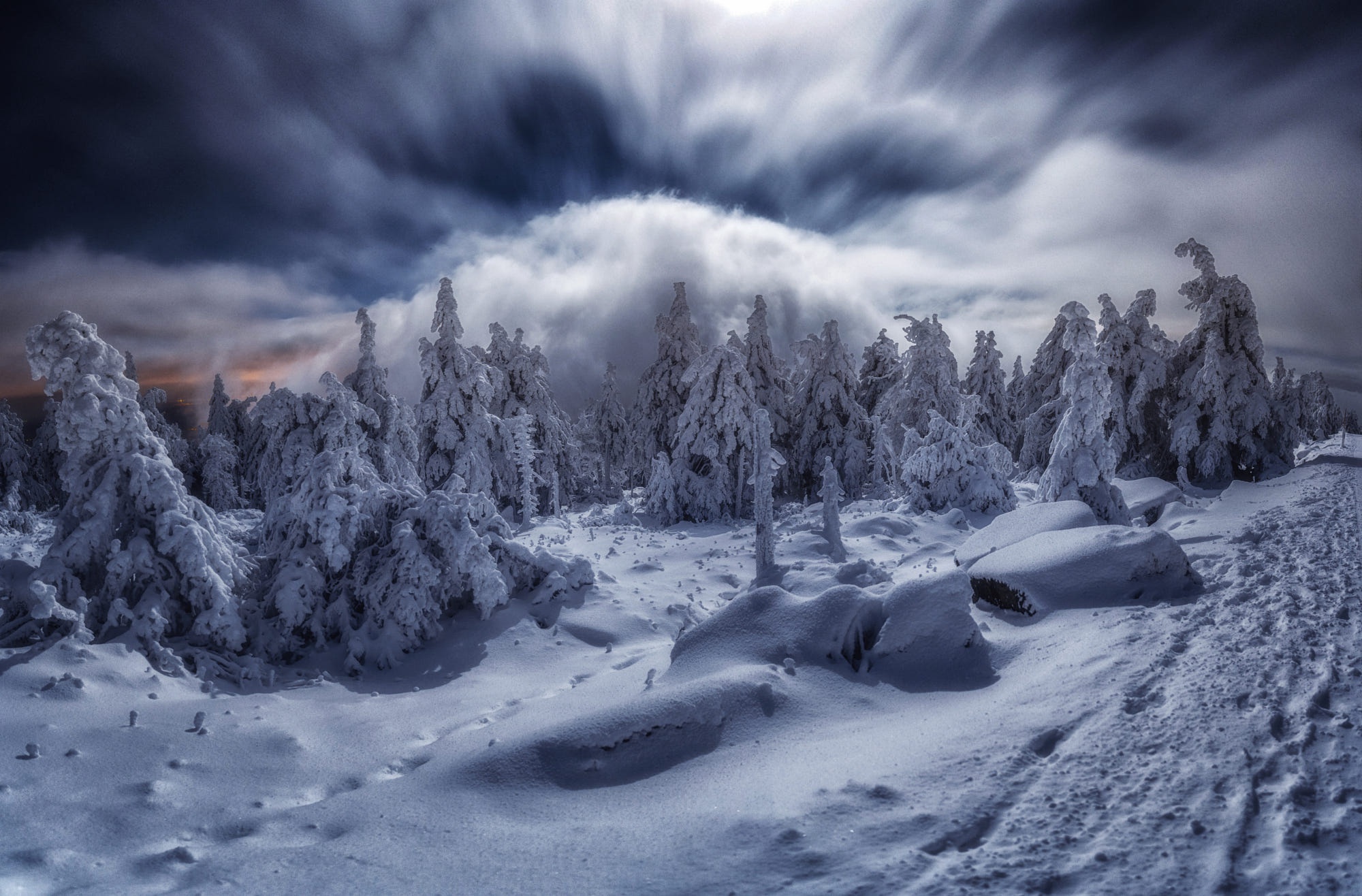 Download mobile wallpaper Landscape, Winter, Nature, Snow, Earth, Cloud, Germany for free.