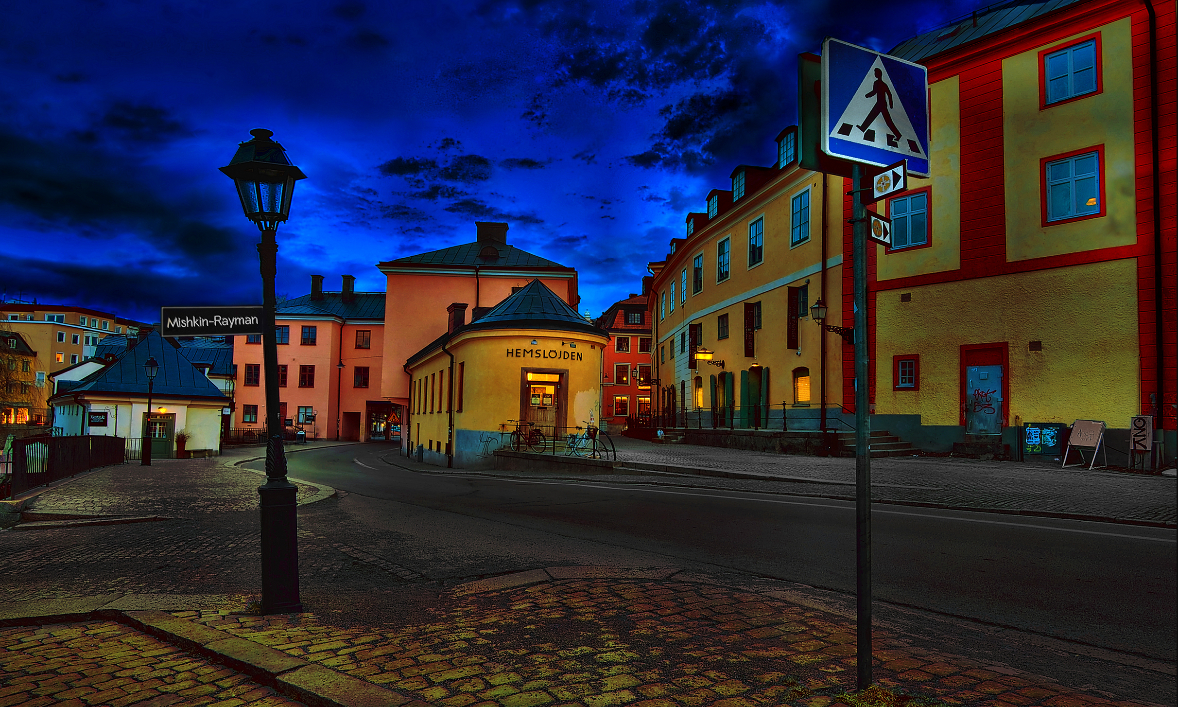 Free download wallpaper Night, House, Sweden, Town, Man Made, Towns on your PC desktop