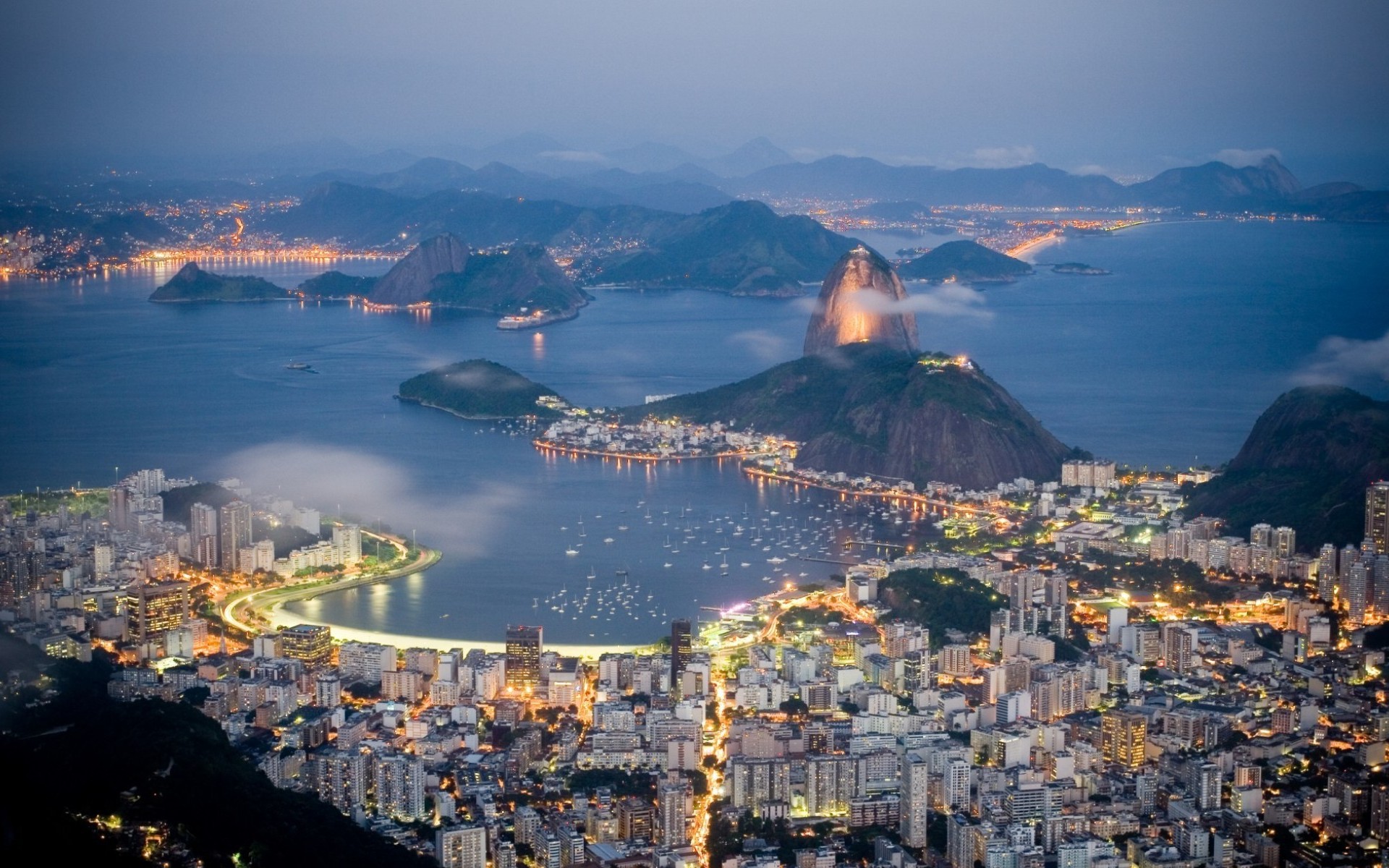 PCデスクトップに都市, リオデジャネイロ, ブラジル, 夜, マンメイド画像を無料でダウンロード