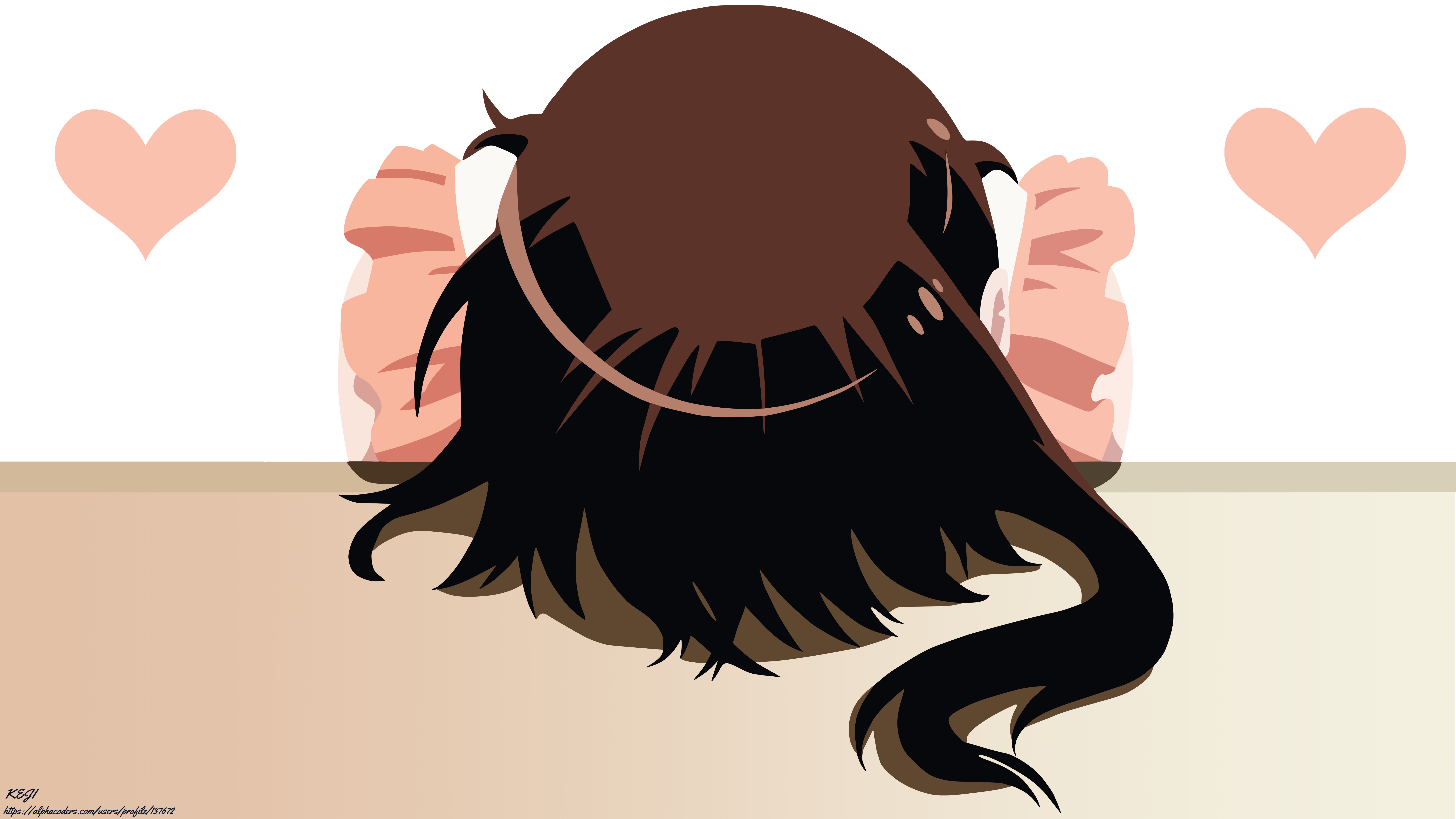 Laden Sie das Minimalistisch, Animes, Braune Haare, Kosaki Onodera, Nisekoi-Bild kostenlos auf Ihren PC-Desktop herunter