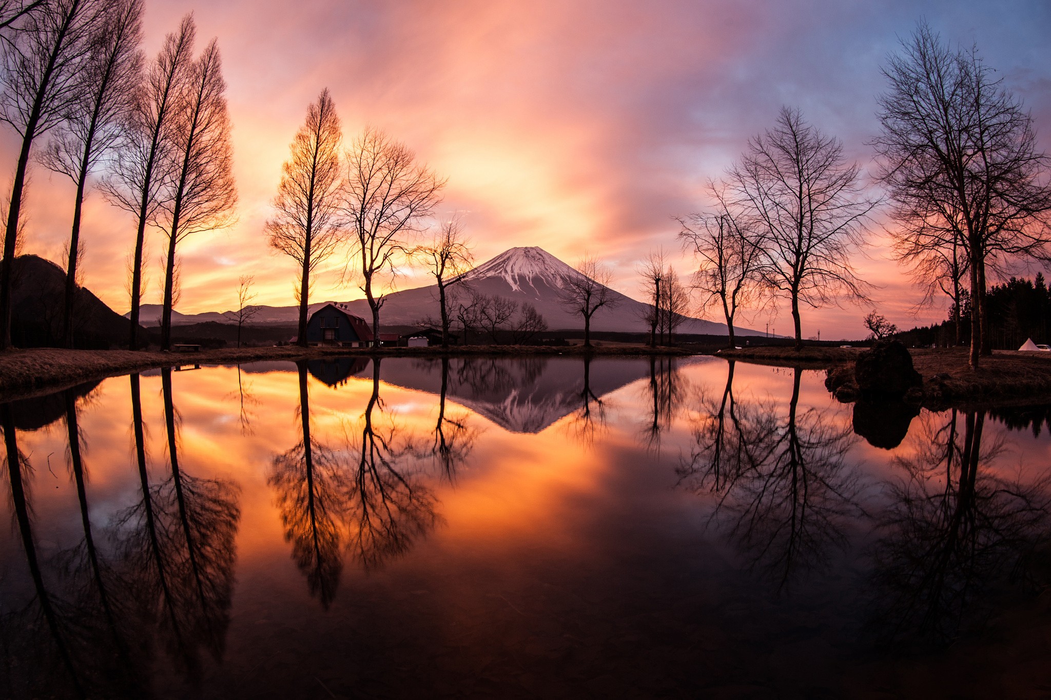 Laden Sie das Natur, See, Baum, Erde, Gebirge, Fotografie, Himmel, Sonnenuntergang, Spiegelung-Bild kostenlos auf Ihren PC-Desktop herunter