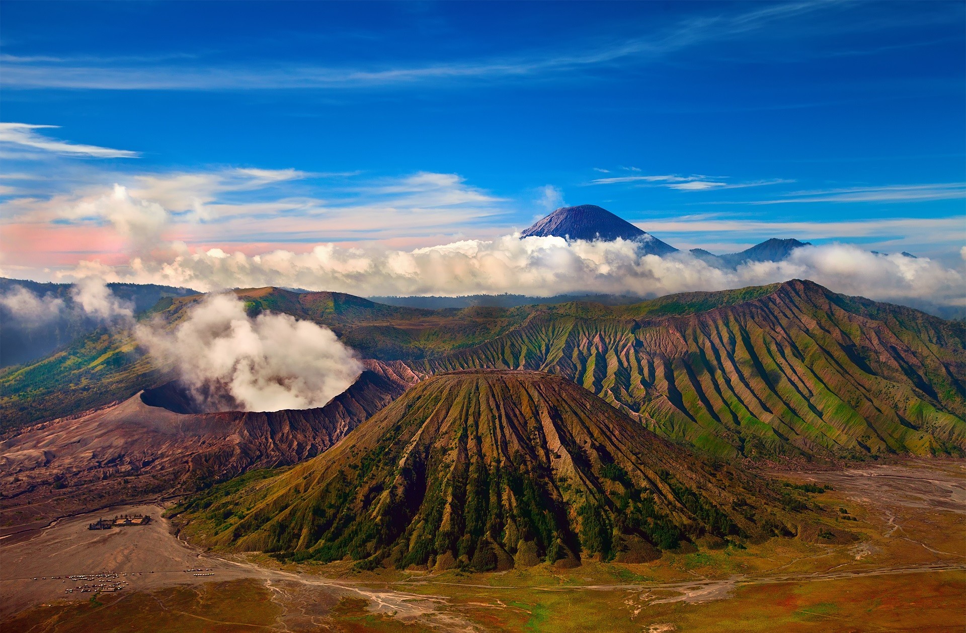 indonesia, earth, mount bromo, cloud, java (indonesia), volcano, volcanoes