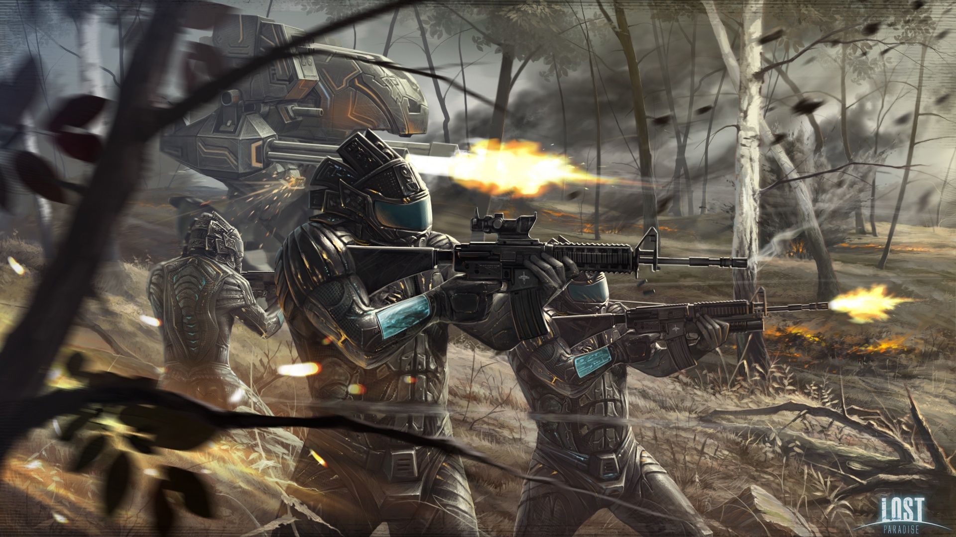 Free download wallpaper Weapon, Robot, Warrior, Sci Fi, Military, Soldier on your PC desktop
