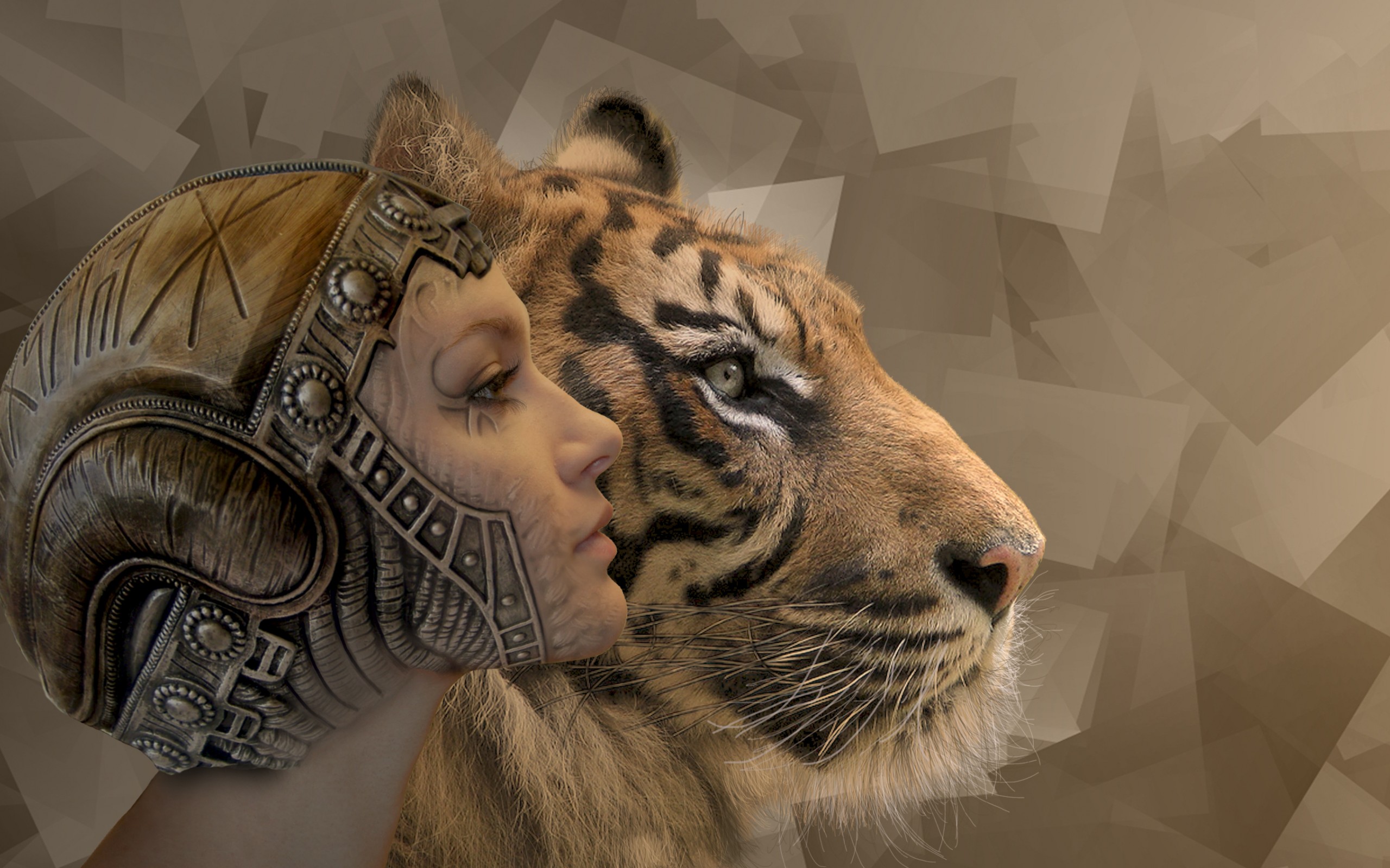 Descarga gratuita de fondo de pantalla para móvil de Animales De Fantasía, Fantasía, Tigre.