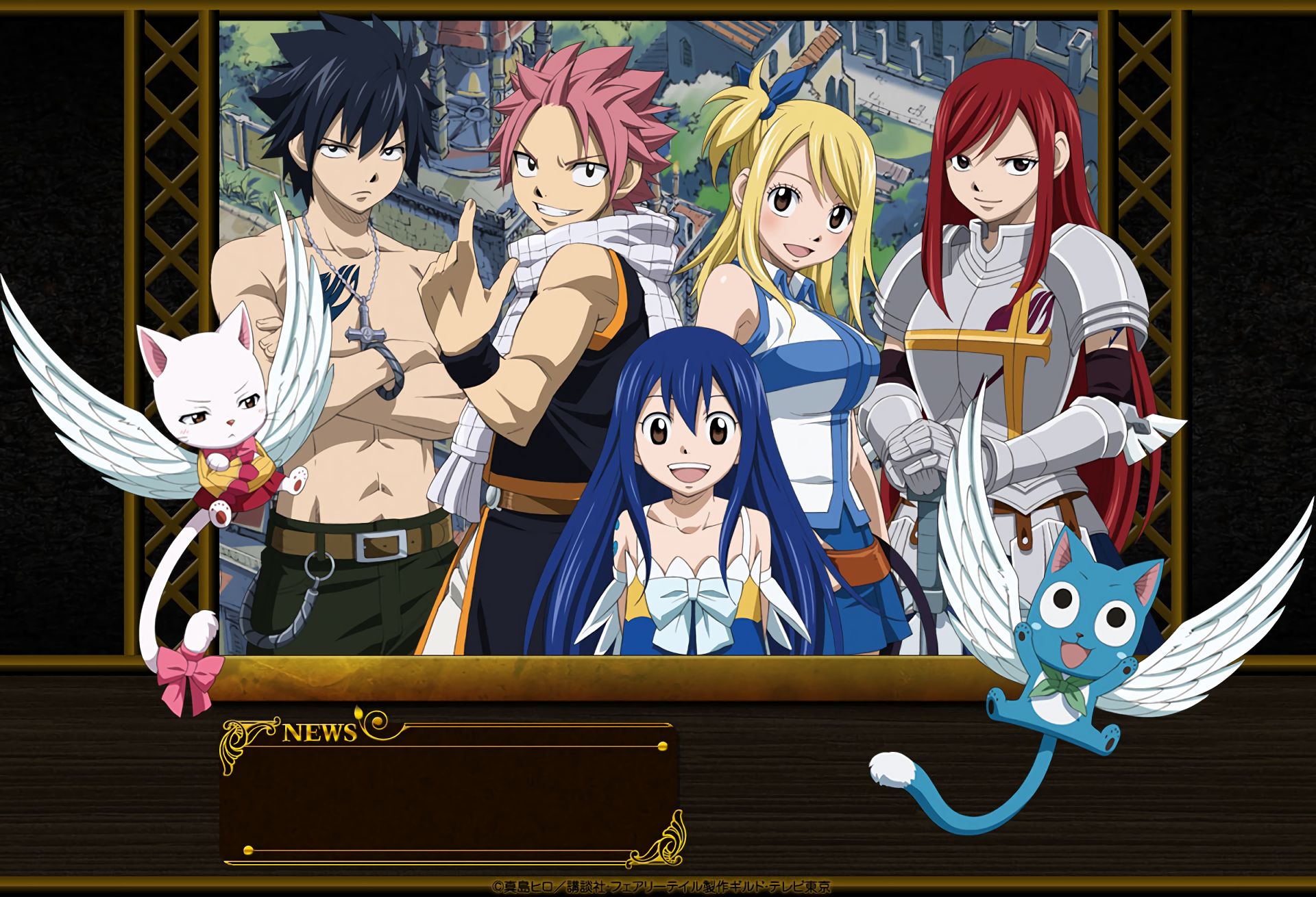 Download mobile wallpaper Anime, Fairy Tail, Lucy Heartfilia, Natsu Dragneel, Erza Scarlet, Gray Fullbuster, Happy (Fairy Tail), Charles (Fairy Tail), Wendy Marvell for free.