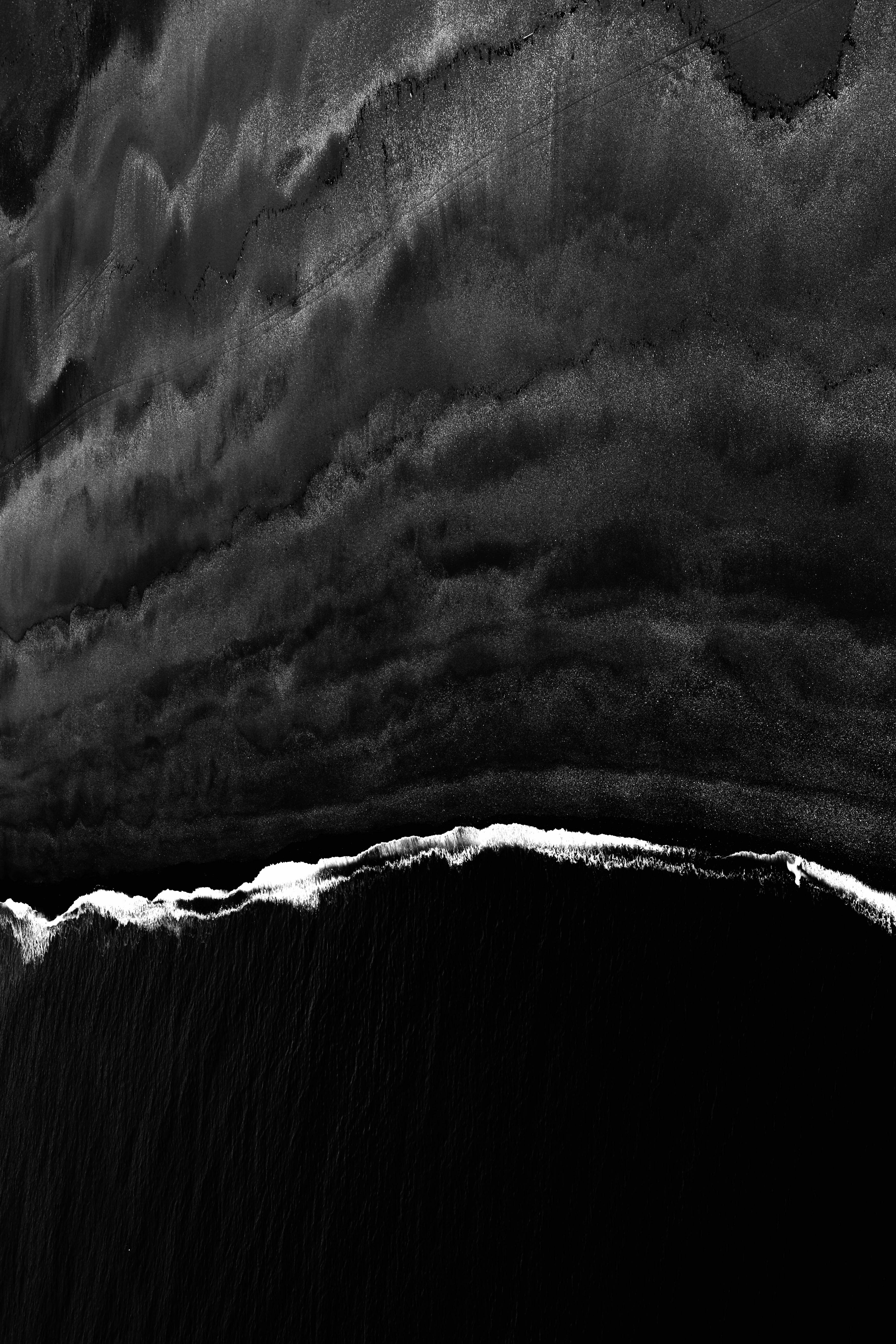 Download mobile wallpaper Chb, Relief, Wavy, Bw, Lines, Dark for free.