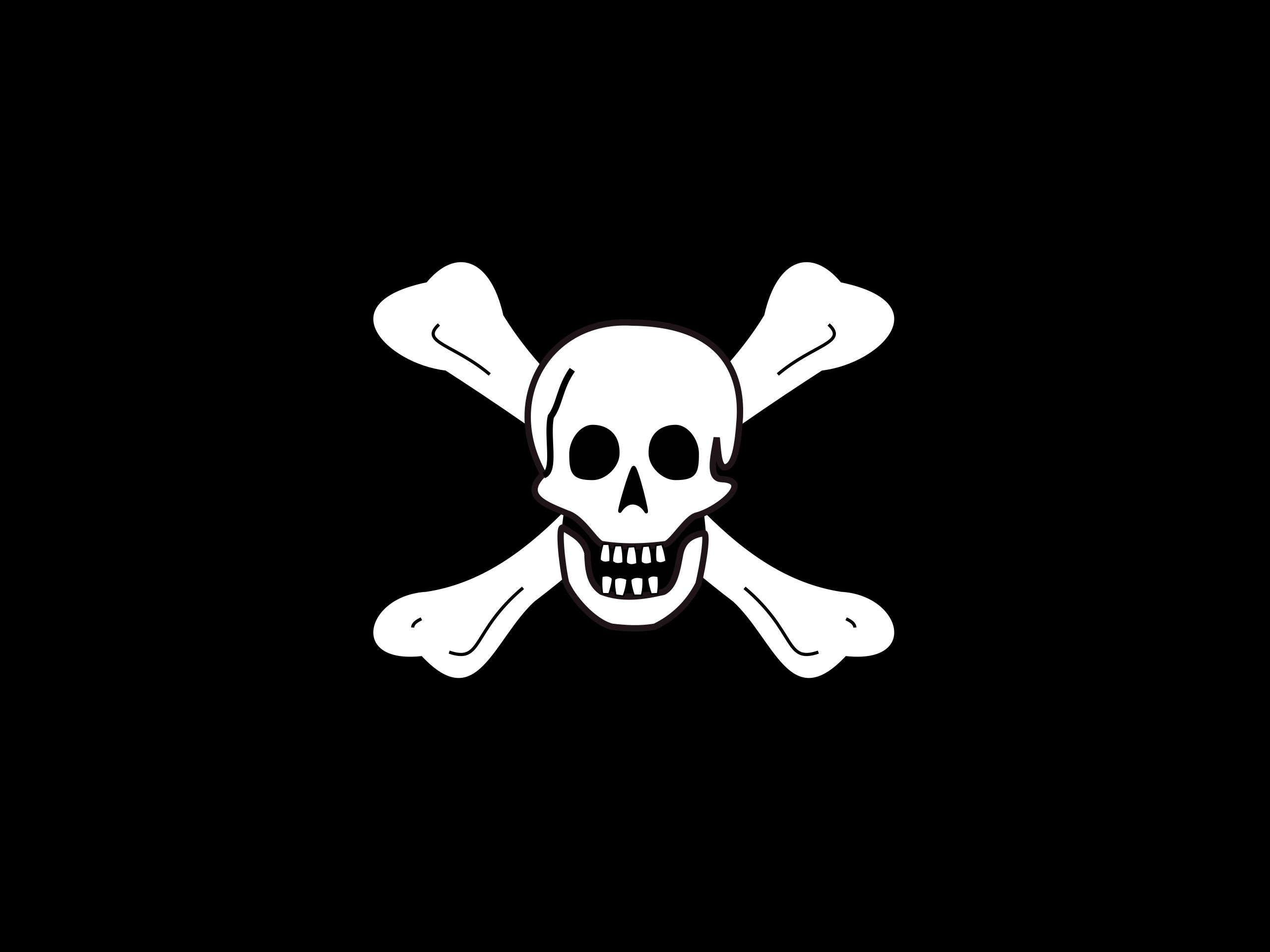 Laden Sie das Verschiedenes, Schwarz Weiß, Minimalistisch, Bones Die Knochenjägerin, Piratenflagge, Flaggen-Bild kostenlos auf Ihren PC-Desktop herunter