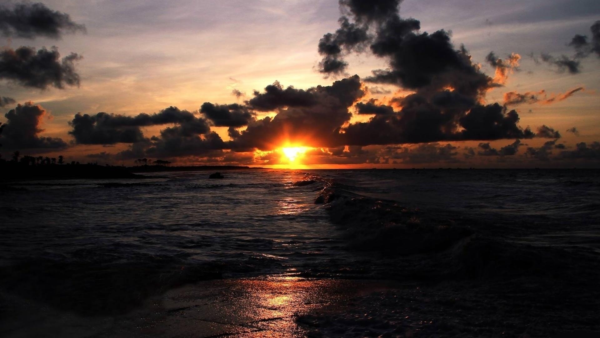 Free download wallpaper Sunset, Sea, Landscape on your PC desktop