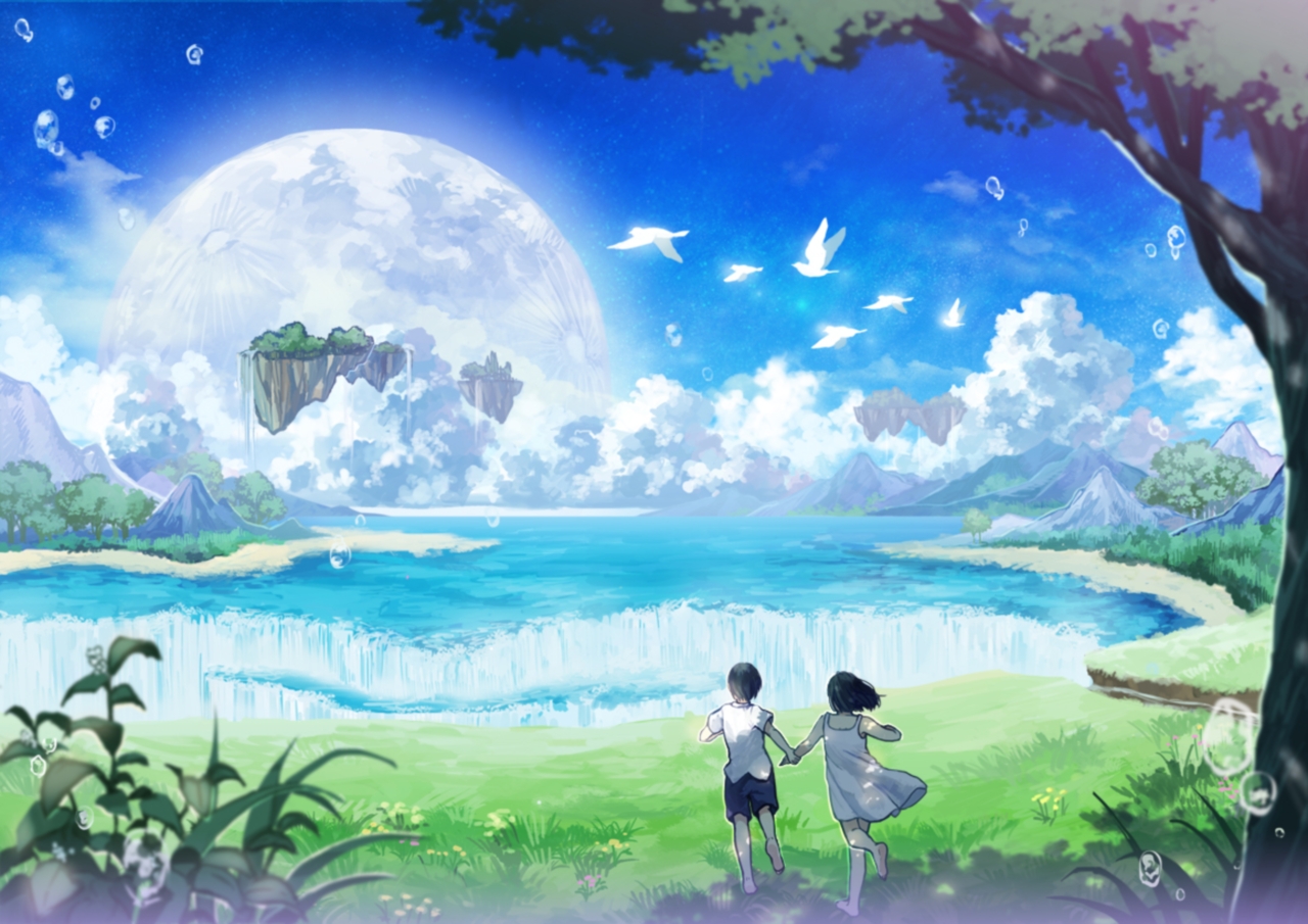 Free download wallpaper Anime, Nature on your PC desktop
