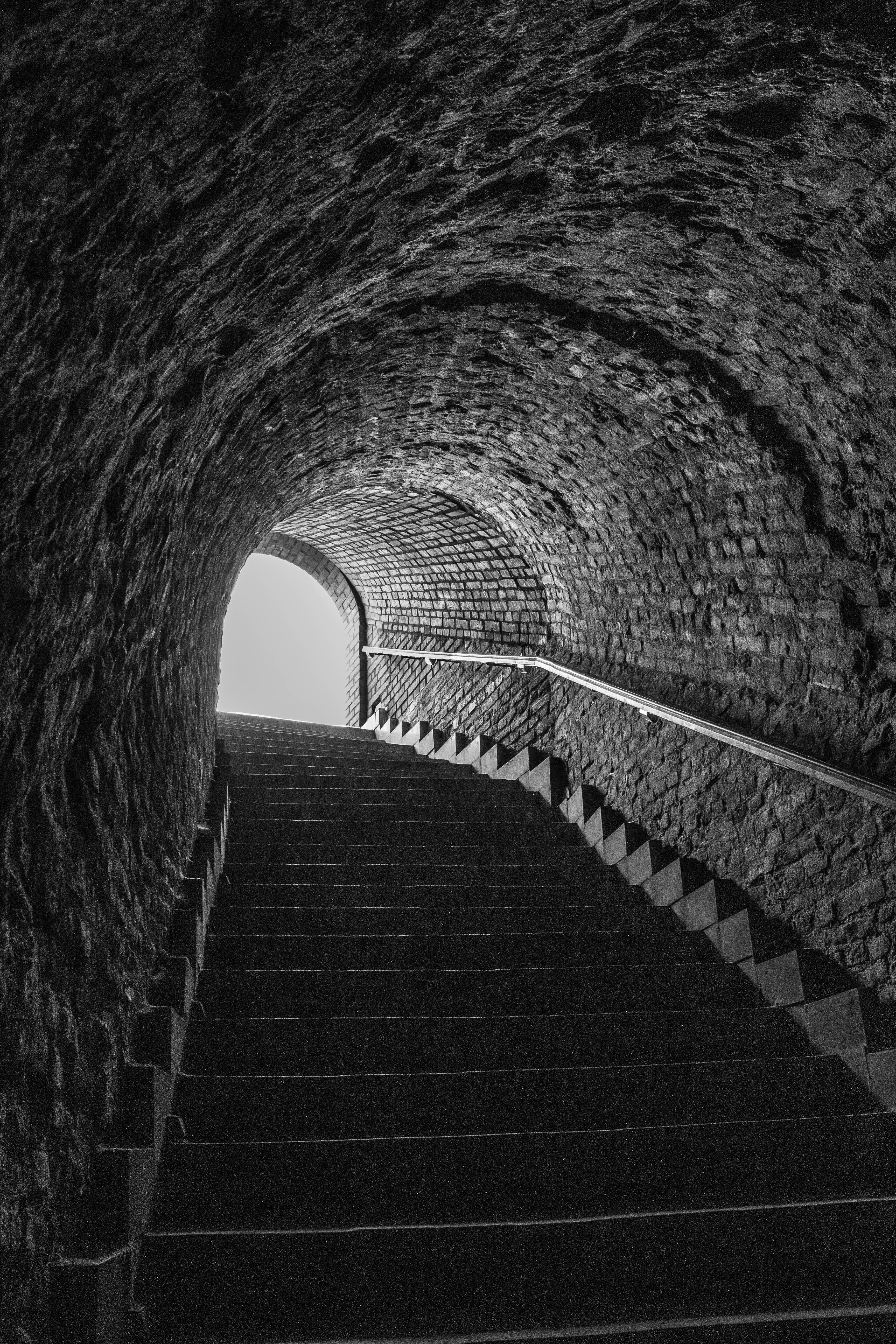 Download mobile wallpaper Ladder, Tunnel, Miscellaneous, Chb, Miscellanea, Bw, Stairs, Steps for free.
