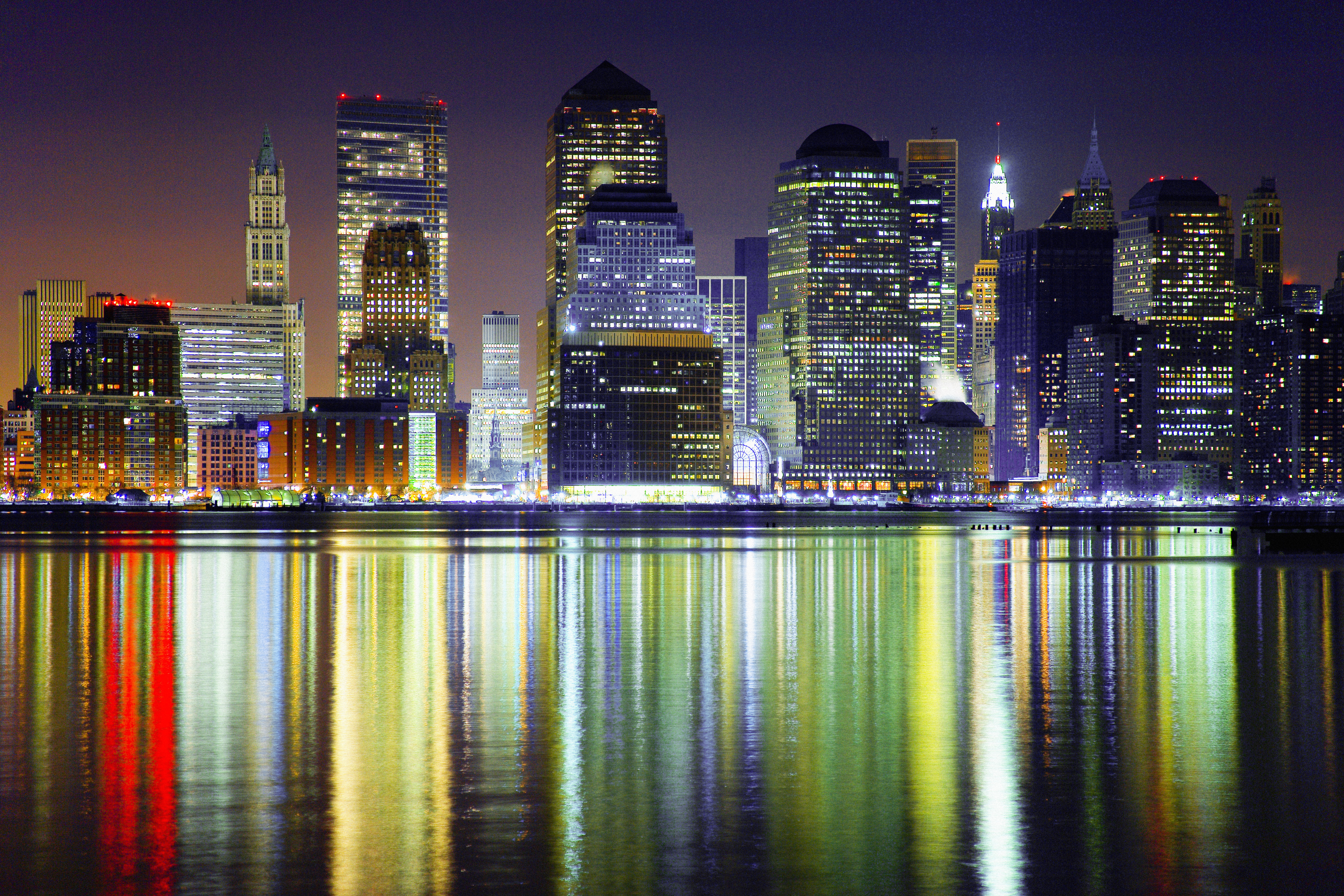 PCデスクトップに都市, 街, 反射, 光, マンハッタン, マンメイド画像を無料でダウンロード