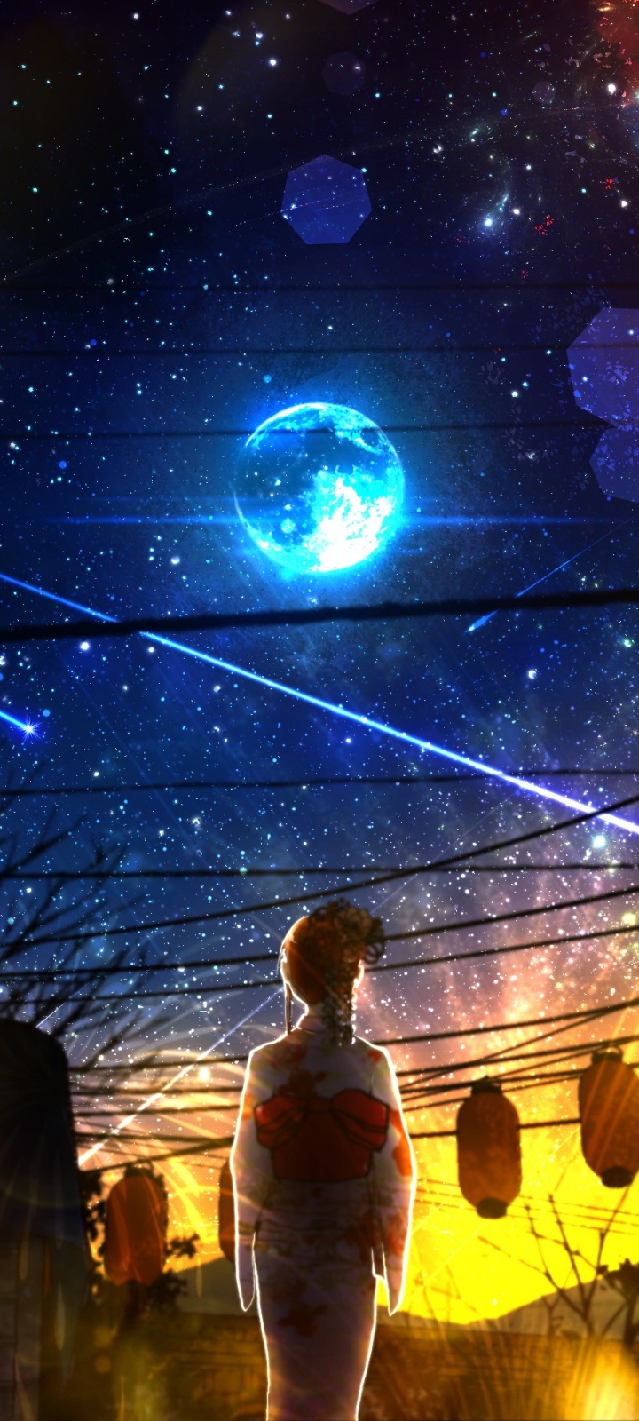 Download mobile wallpaper Anime, Sky, Night, Original for free.