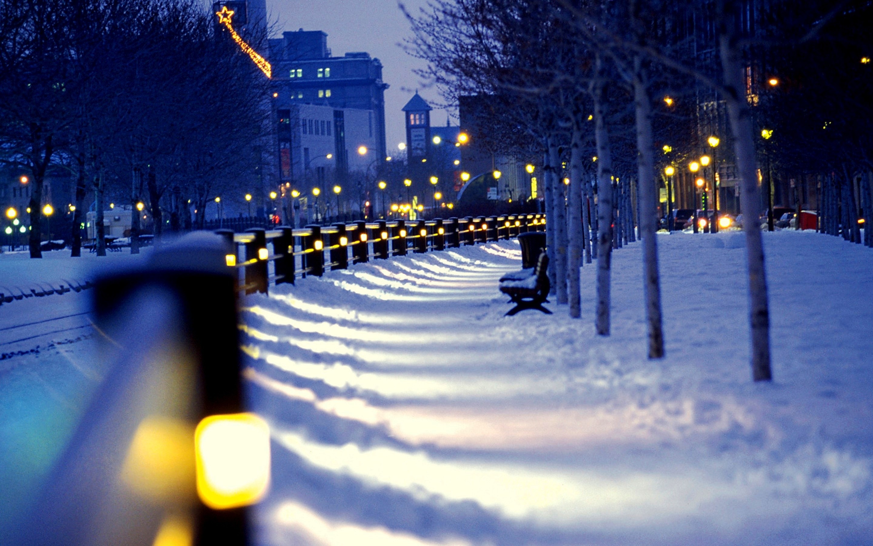 Скачать картинку Зима, Город, Парк, Улица, Фотографии в телефон бесплатно.