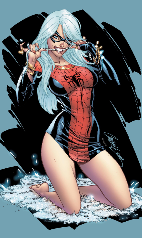 Descarga gratuita de fondo de pantalla para móvil de Historietas, Gato Negro (Marvel Comics), Spider Man.