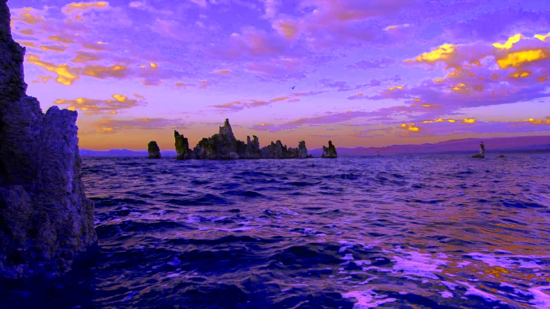 PCデスクトップに日没, 海, 波, 海洋, 青い, 地球画像を無料でダウンロード