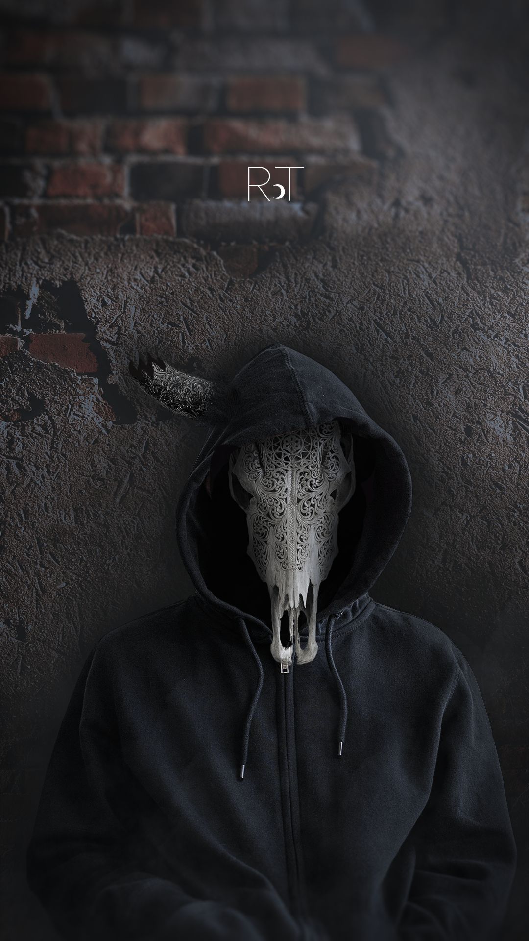 Download mobile wallpaper Dark, Hoodie, Skull, Horror, Scary for free.