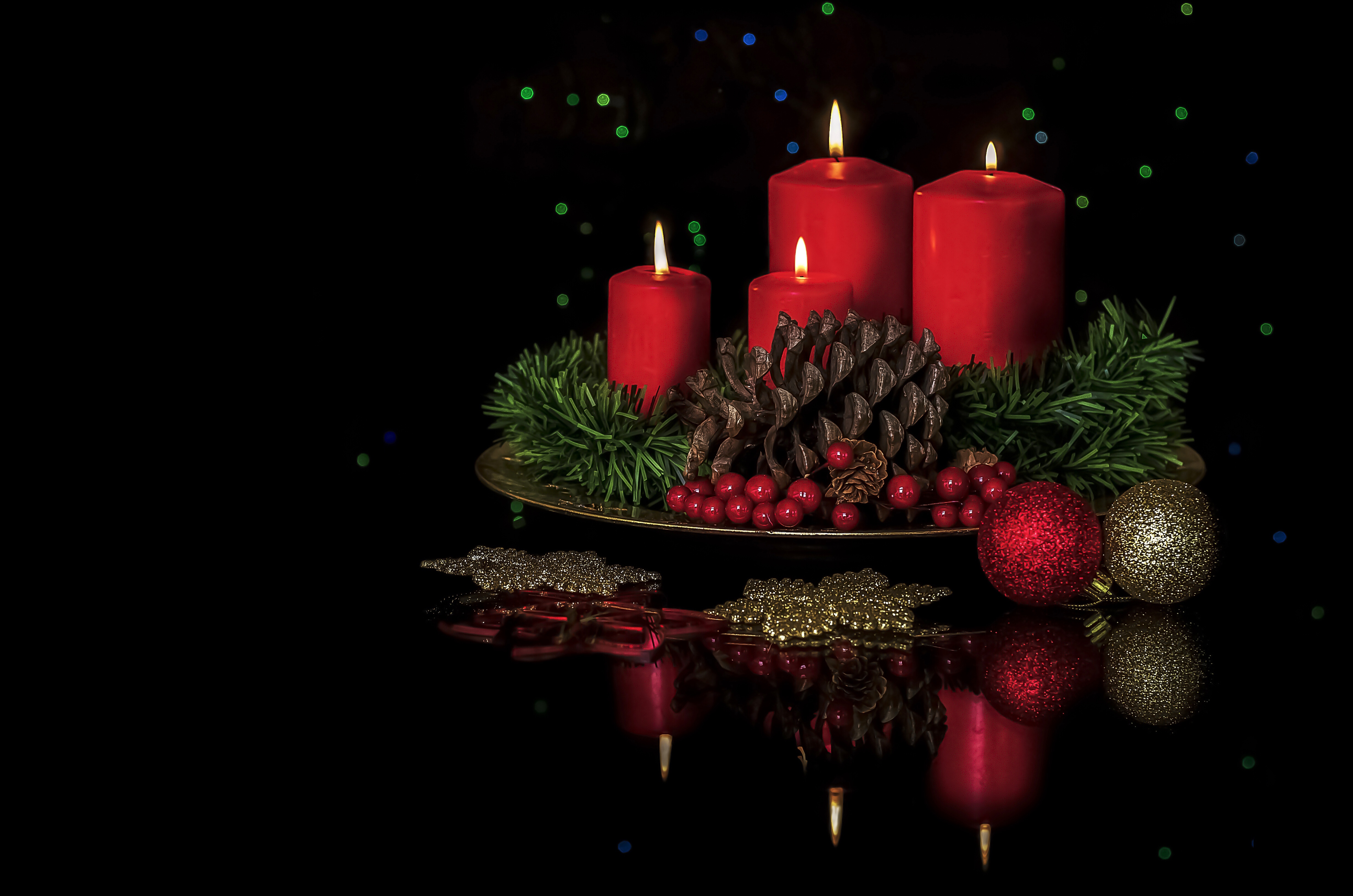 802851 завантажити картинку різдво, різдвяні прикраси, свято, свічка, соснова шишка - шпалери і заставки безкоштовно