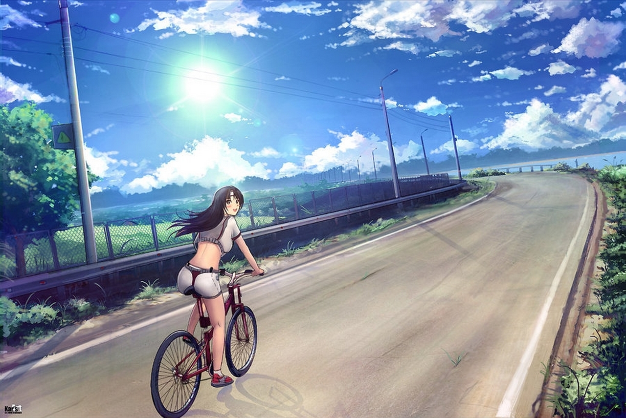 Laden Sie das Animes, Innerortsstraße-Bild kostenlos auf Ihren PC-Desktop herunter