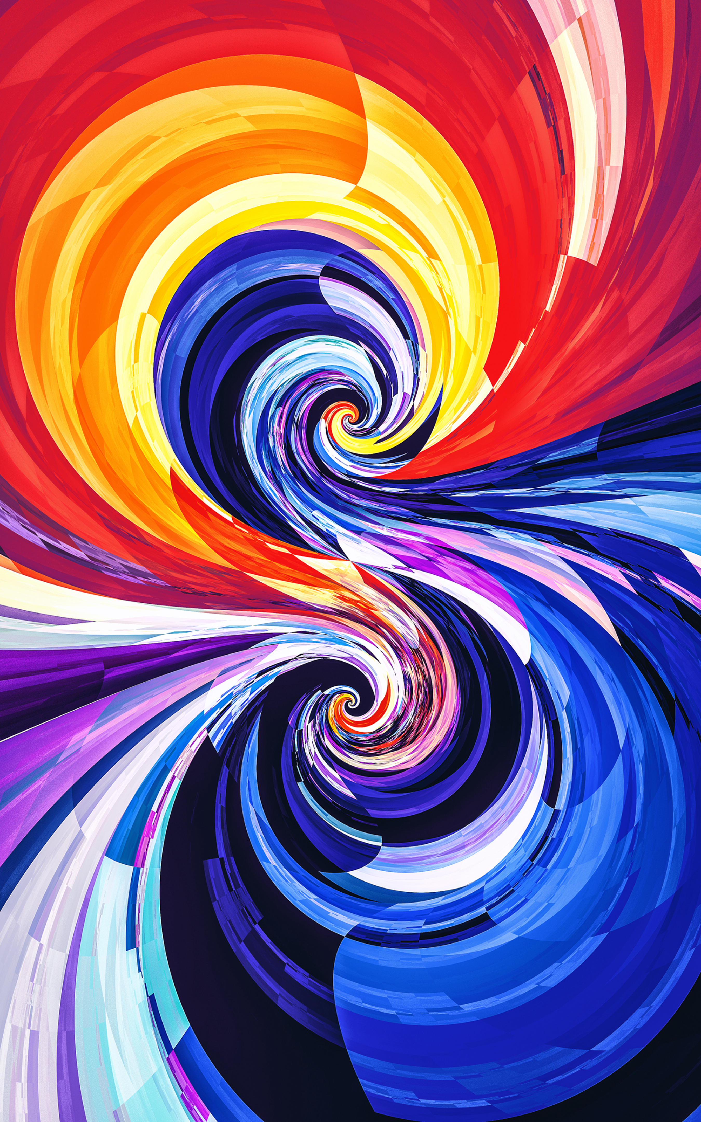 circles, abstract, multicolored, motley, spiral, spirals, swirling, involute