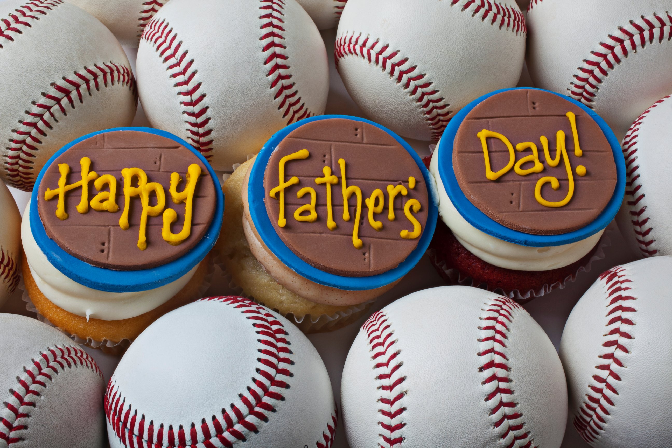 Free download wallpaper Holiday, Cupcake, Baseball, Father's Day on your PC desktop