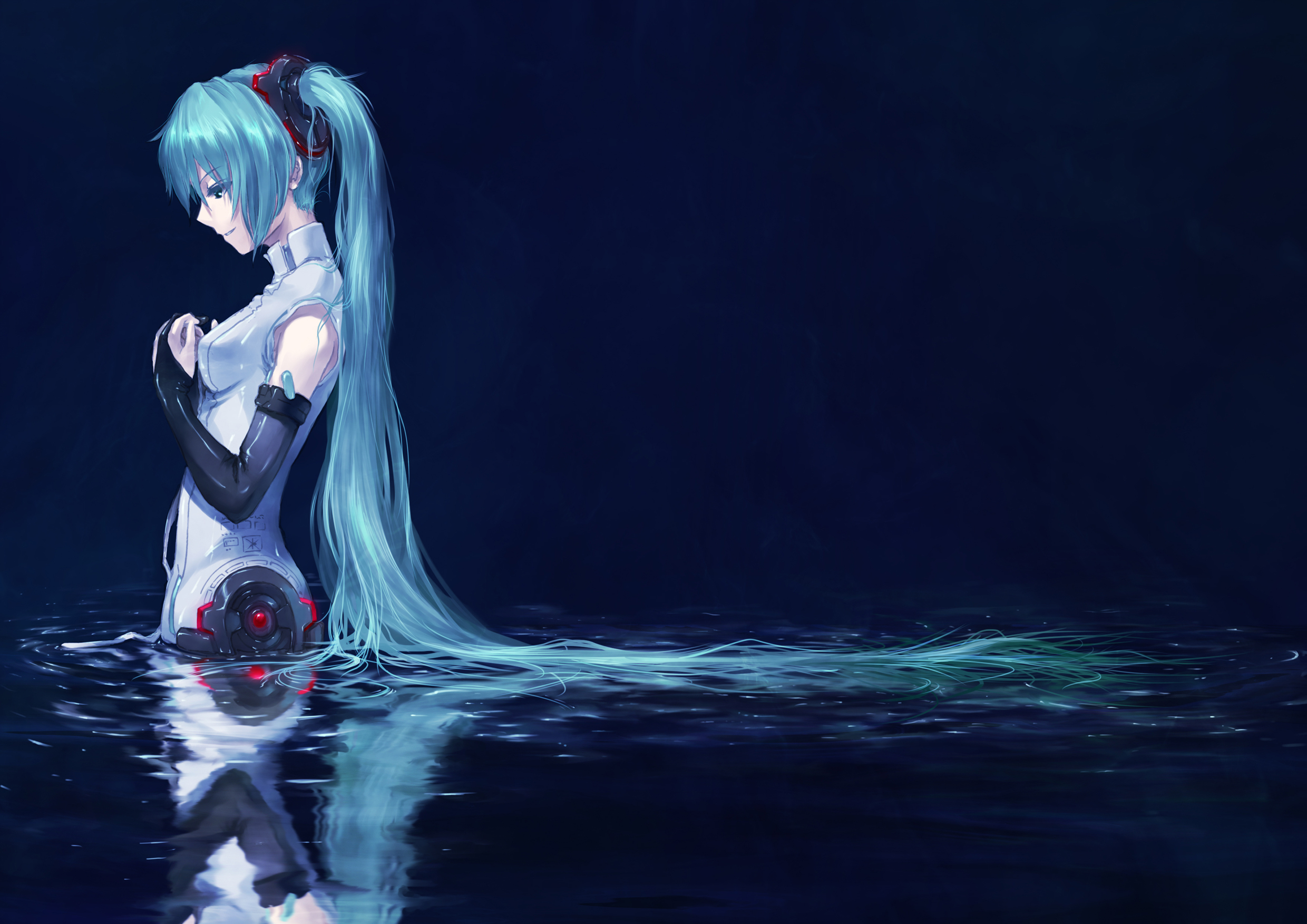 Download mobile wallpaper Vocaloid, Hatsune Miku, Blue Hair, Cute, Anime for free.