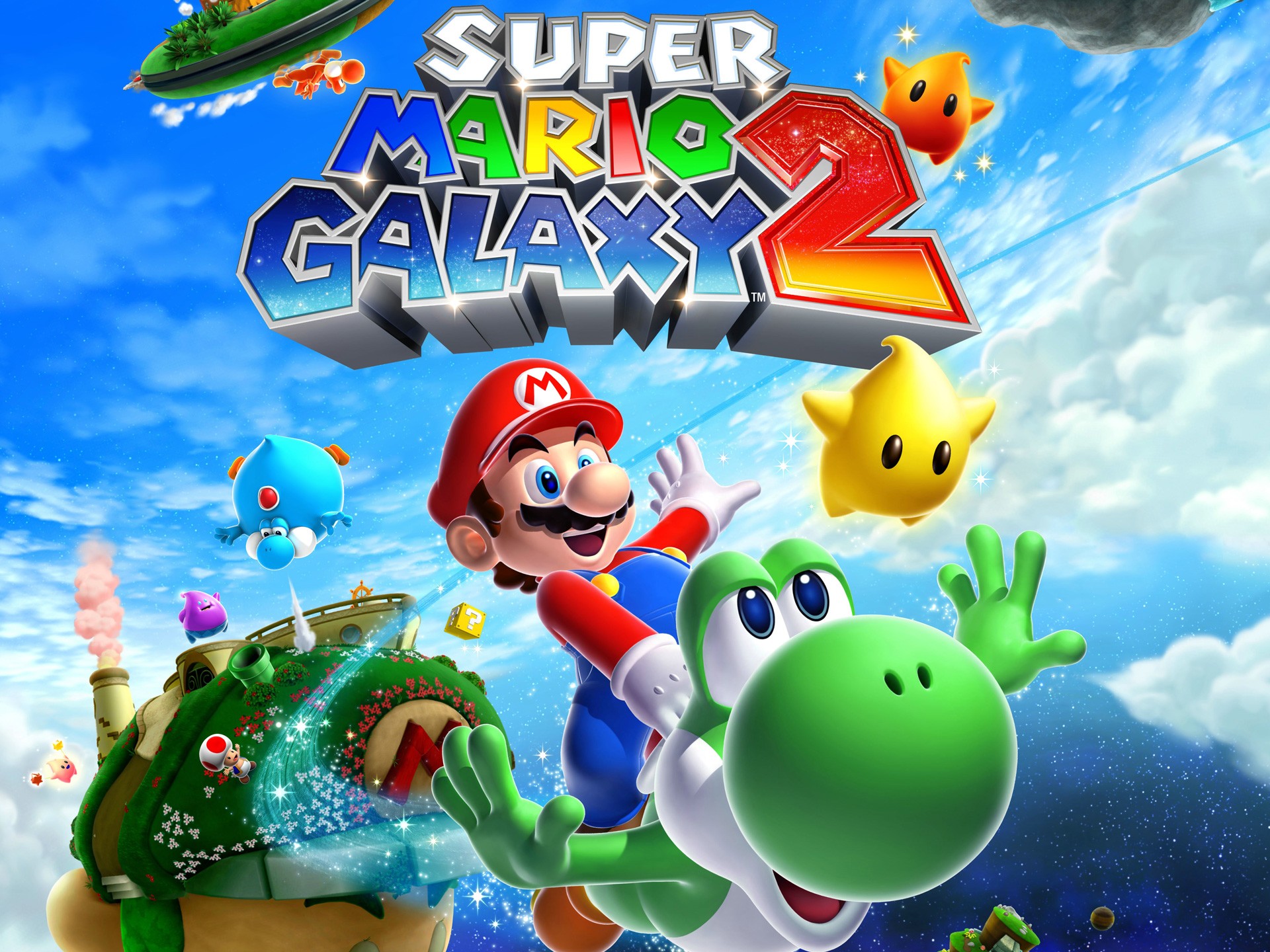 video game, super mario galaxy 2, mario, yoshi