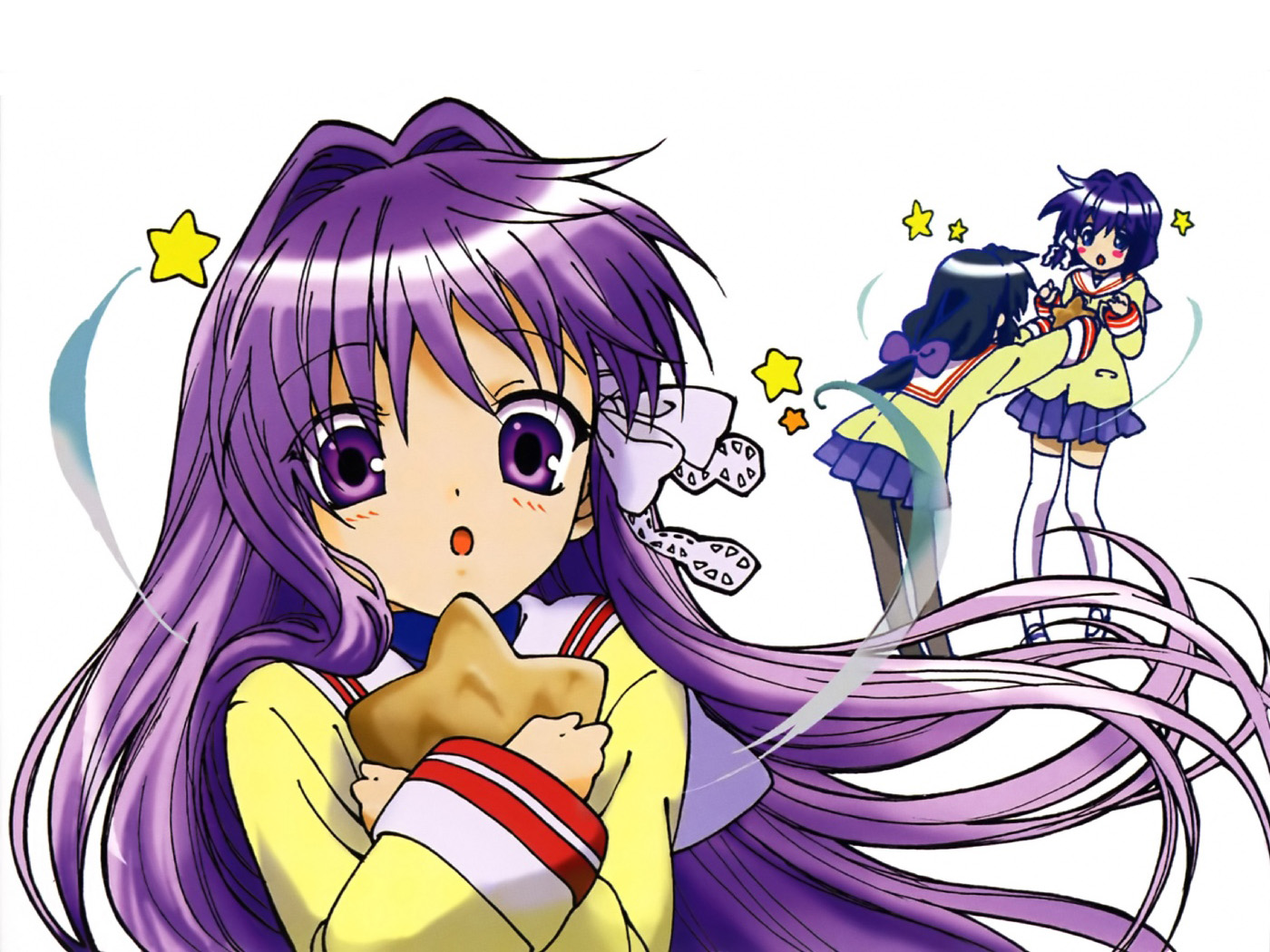 Laden Sie das Animes, Kyou Fujibayashi, Clannad, Ryou Fujibayashi, Fuuko Ibuki-Bild kostenlos auf Ihren PC-Desktop herunter