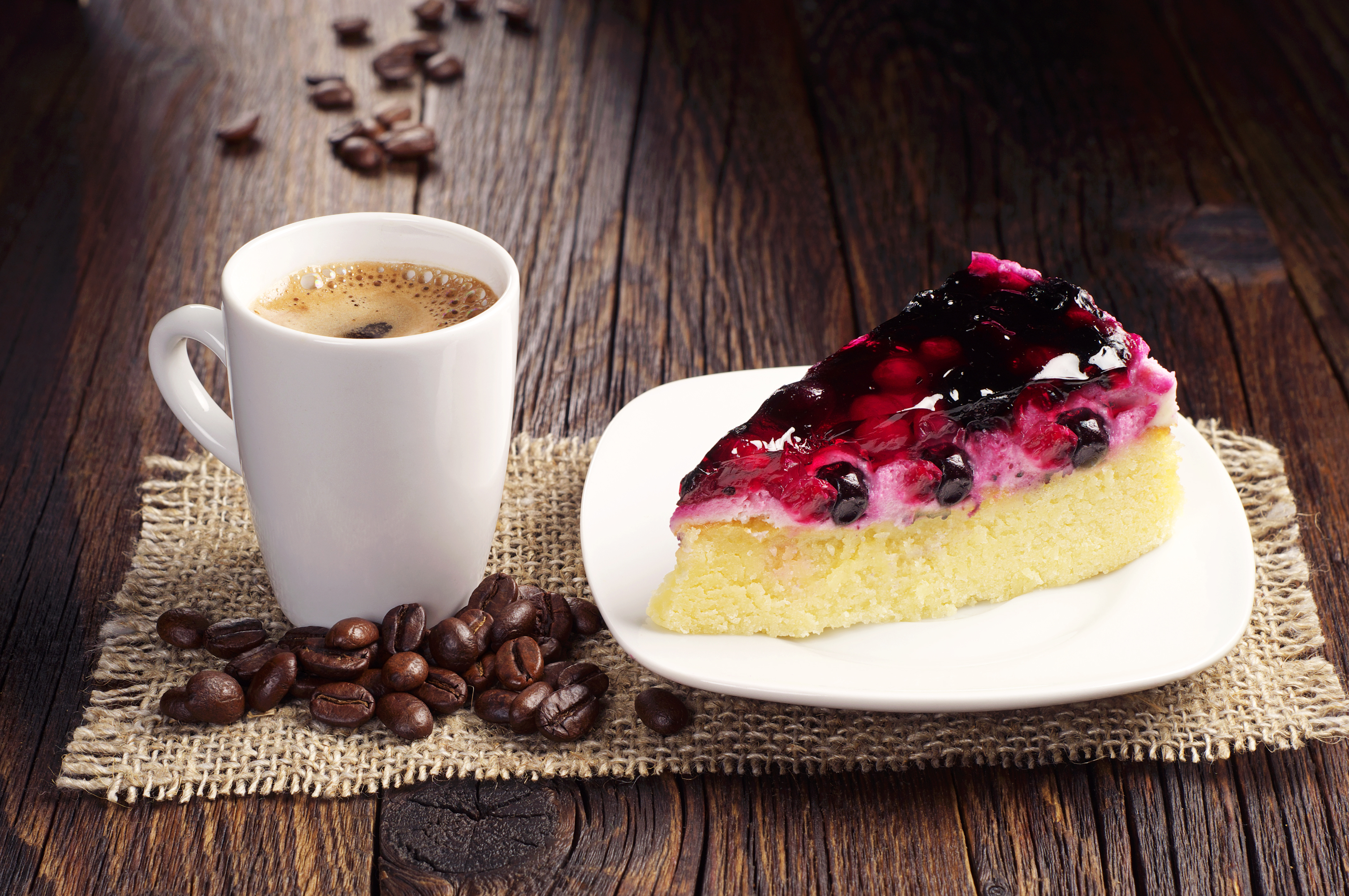 Download mobile wallpaper Food, Dessert, Coffee, Cup, Cake, Coffee Beans, Pastry for free.