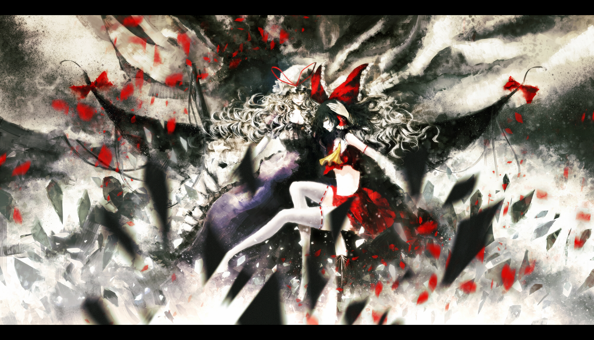 Free download wallpaper Anime, Touhou, Reimu Hakurei, Yukari Yakumo on your PC desktop