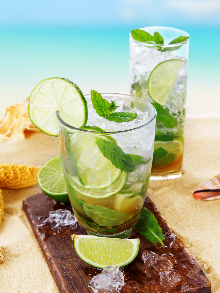 Download mobile wallpaper Food, Summer, Lime, Glass, Drink, Cocktail, Mojito for free.