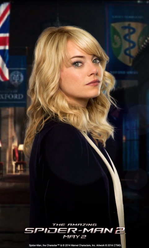 Download mobile wallpaper Spider Man, Emma Stone, Movie, Gwen Stacy, The Amazing Spider Man 2 for free.