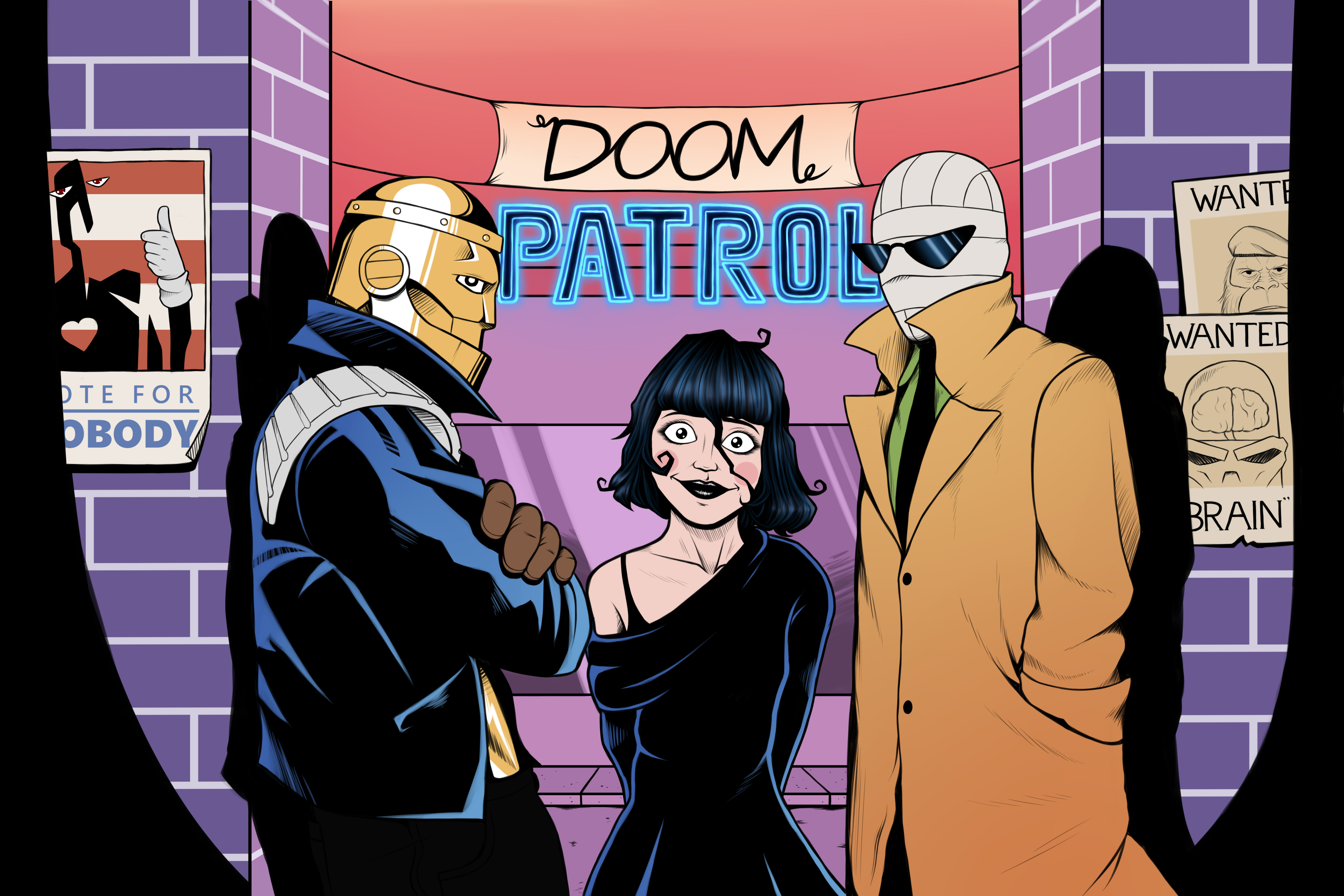 comics, doom patrol, crazy jane, negative man, robotman (dc comics)