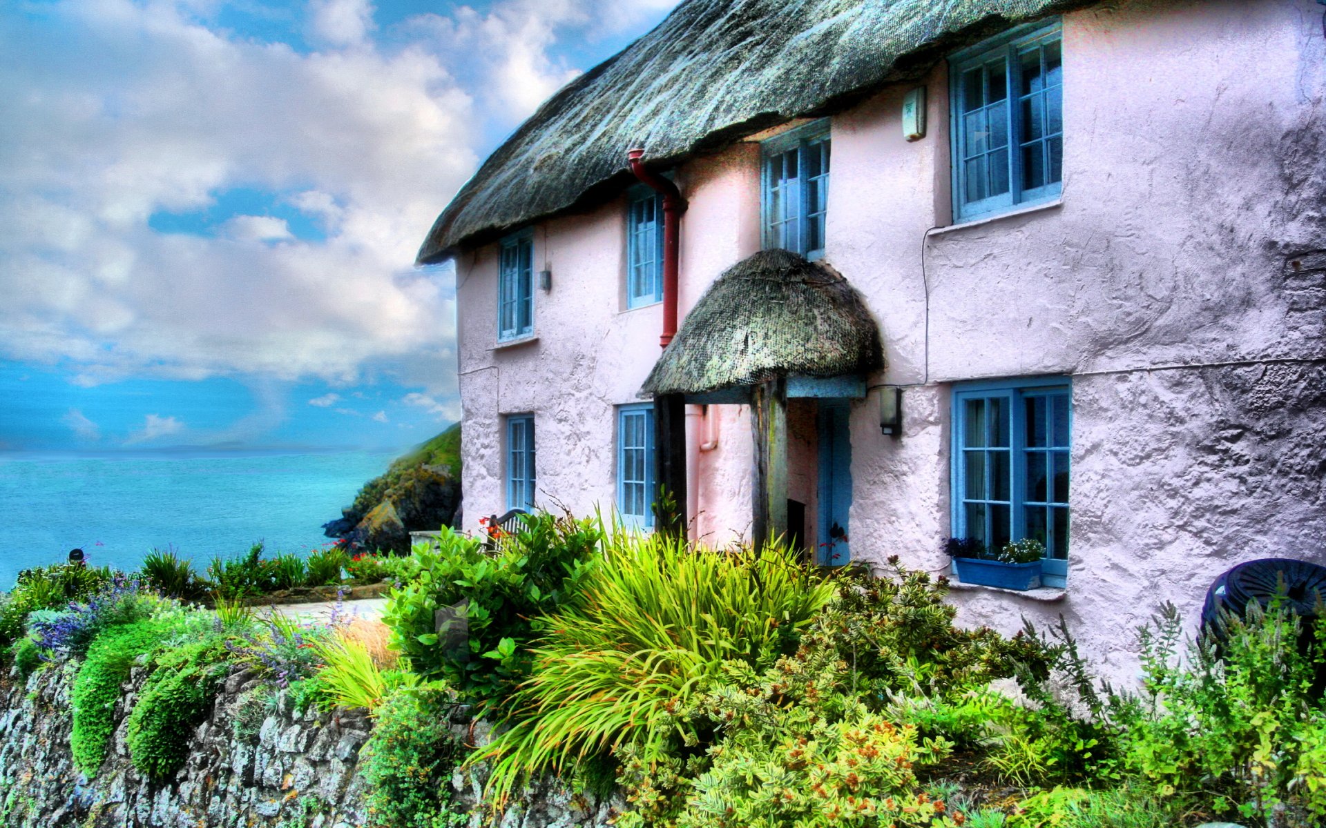 Download mobile wallpaper House, Cottage, England, Cornwall, Man Made for free.