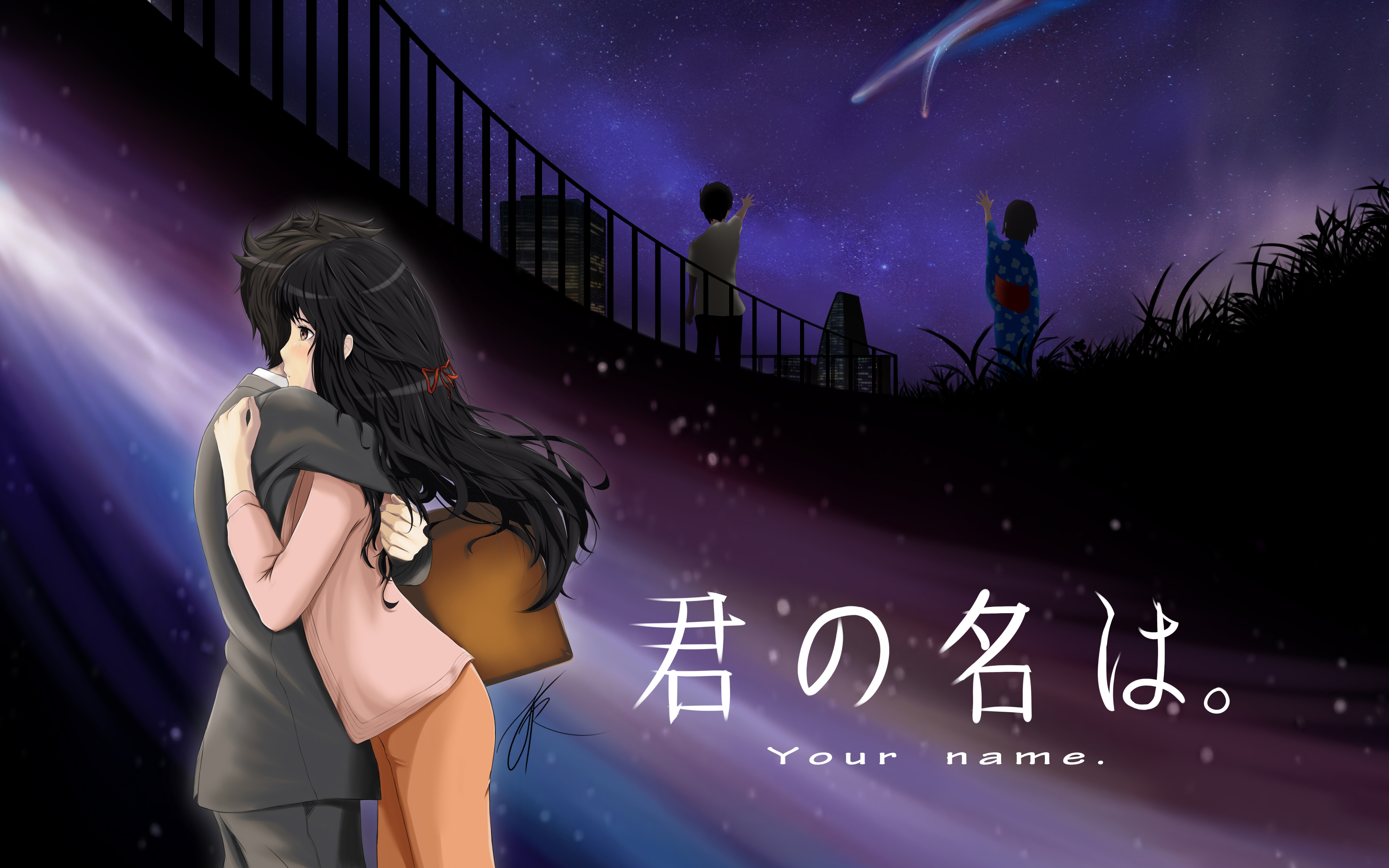 Descarga gratis la imagen Animado, Kimi No Na Wa, Mitsuha Miyamizu, Taki Tachibana en el escritorio de tu PC