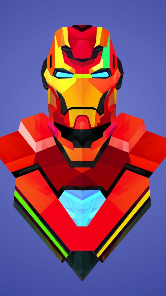 Download mobile wallpaper Abstract, Iron Man, Facets, Low Poly, Comics for free.