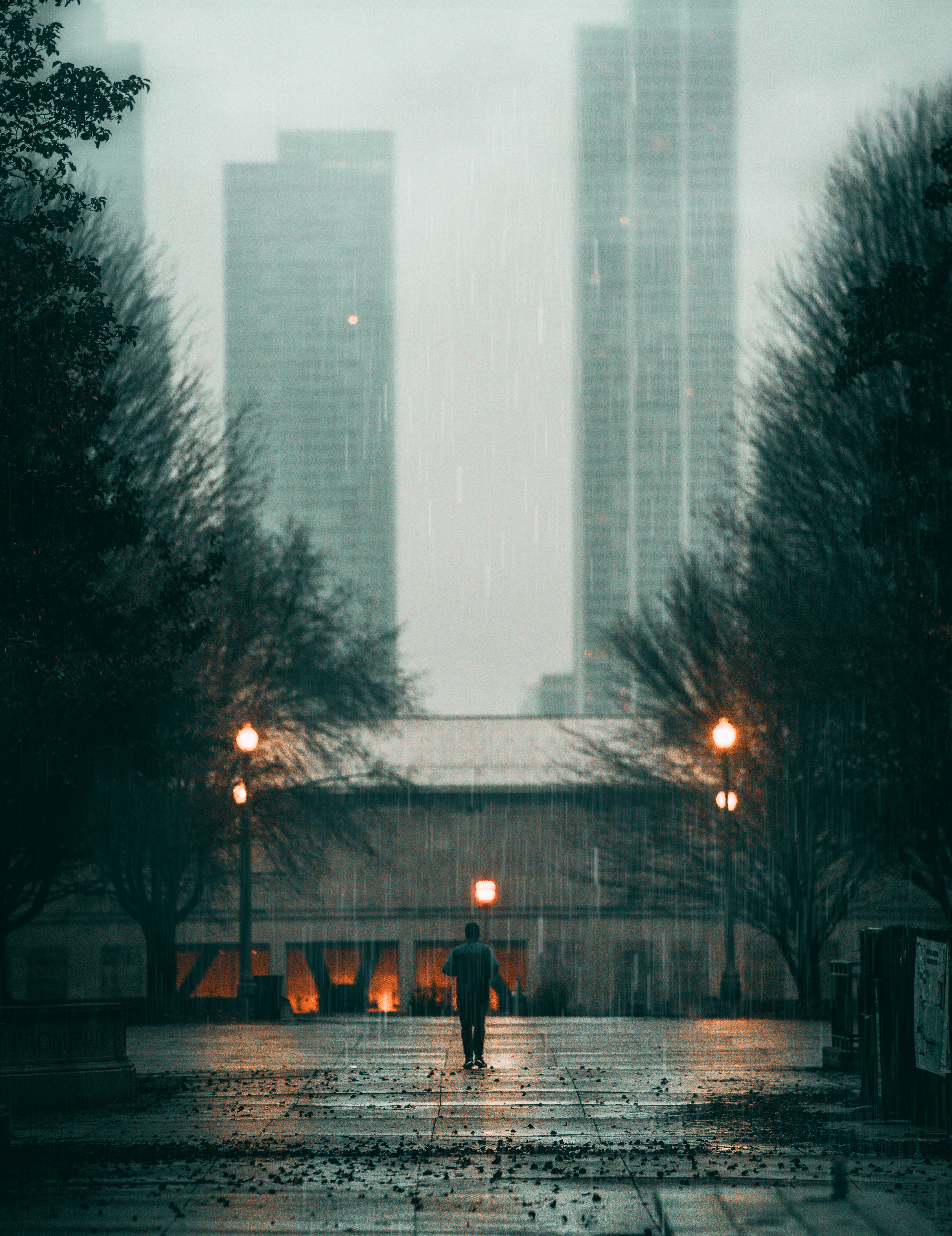 Download background rain, city, miscellanea, miscellaneous, sadness, stroll, human, person, loneliness, street, sorrow