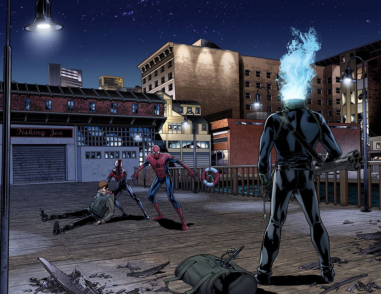 Baixar papel de parede para celular de Homem Aranha, História Em Quadrinhos, Peter Parker, Miles Morales gratuito.