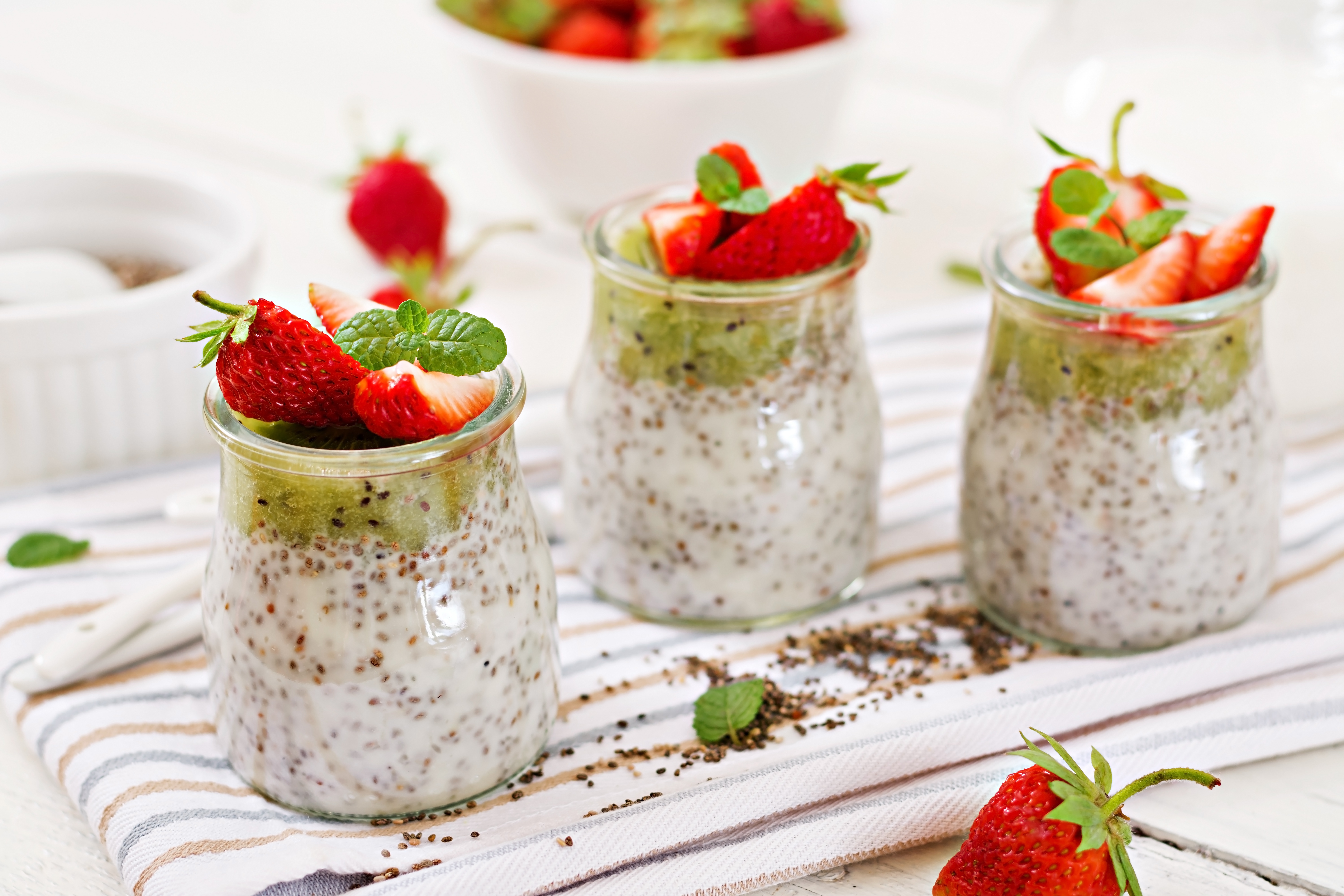 Download mobile wallpaper Food, Strawberry, Still Life, Berry, Breakfast, Yogurt for free.