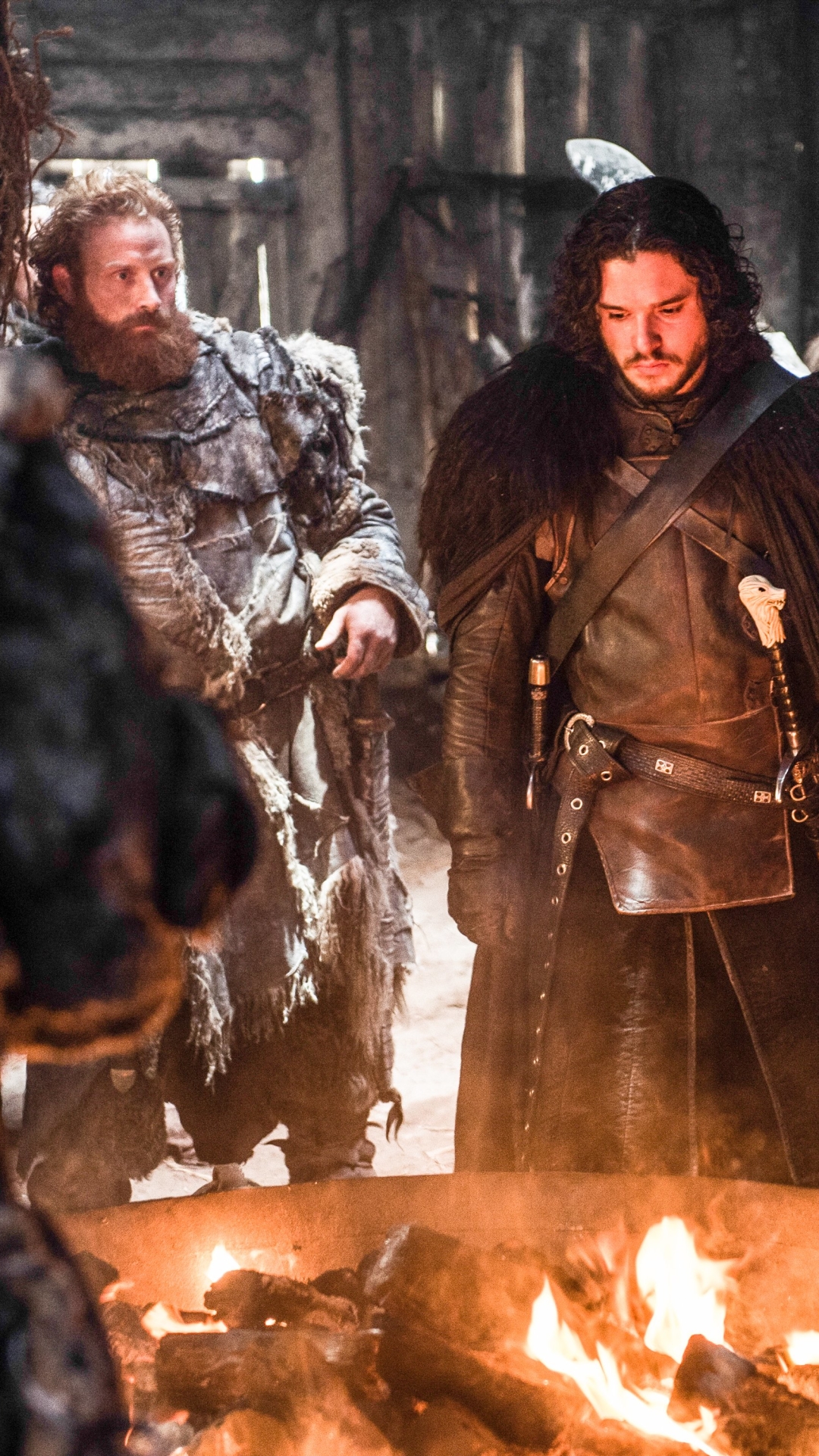 Descarga gratuita de fondo de pantalla para móvil de Juego De Tronos, Series De Televisión, Kit Harington, Jon Nieve, Tormund Matagigantes, Kristofer Hivju.