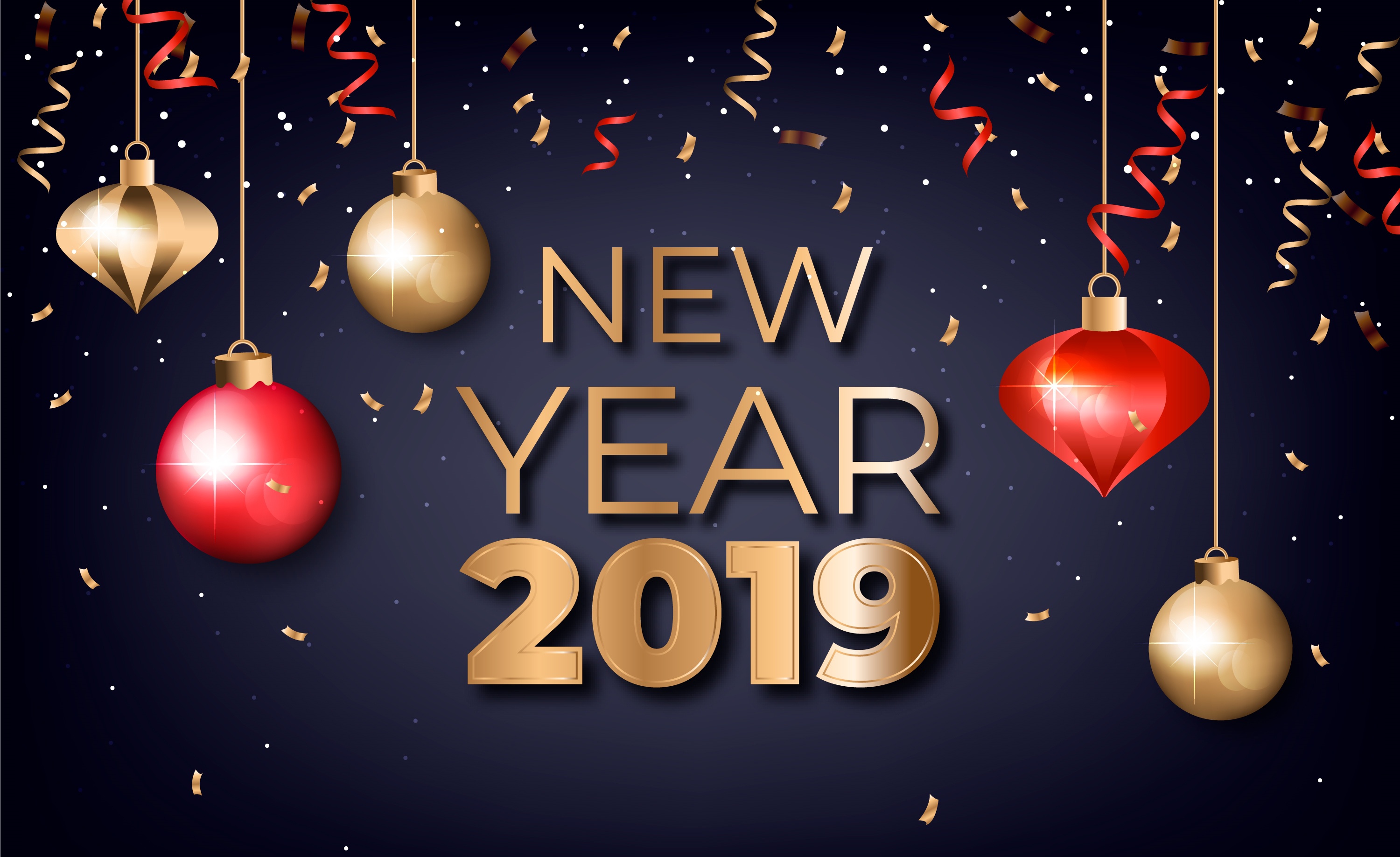 Free download wallpaper Holiday, New Year 2019 on your PC desktop