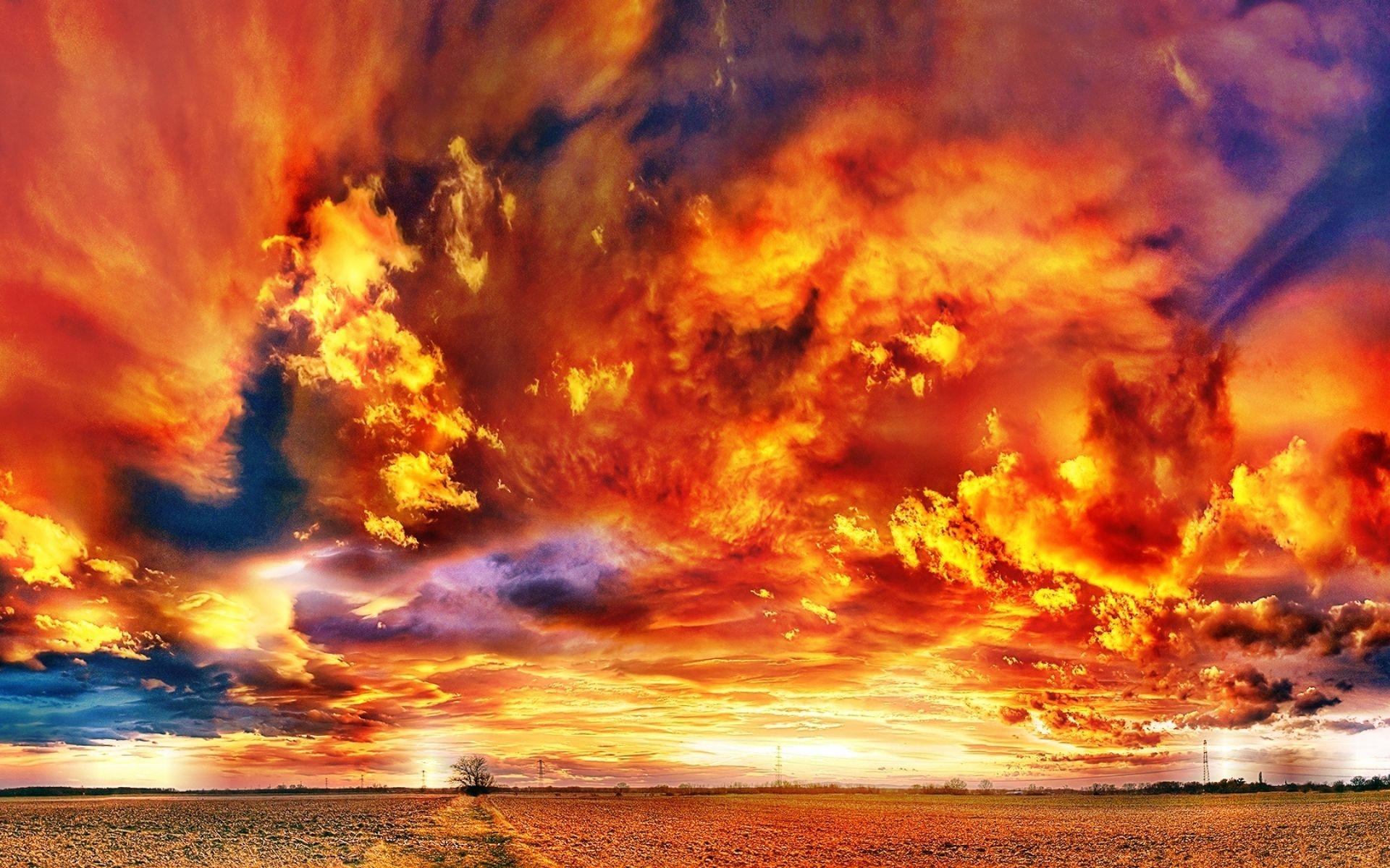 Download mobile wallpaper Fire, Earth, Cloud, Orange (Color) for free.