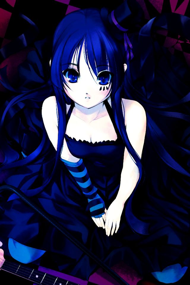 Download mobile wallpaper Anime, Purple, Blue Hair, Long Hair, Mio Akiyama, K On!, Blue Dress for free.