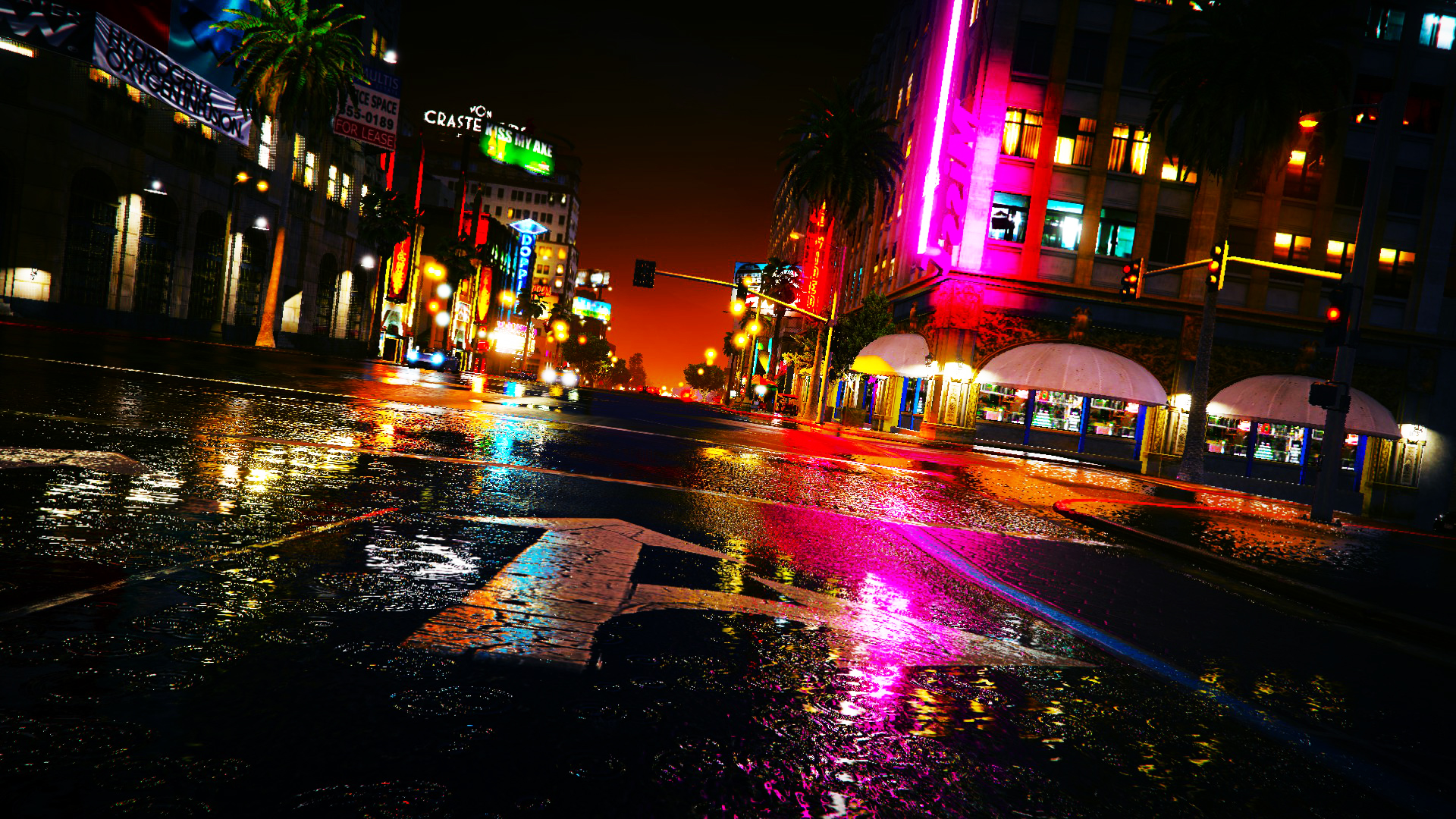 Free download wallpaper Water, Night, City, Reflection, Light, Video Game, Grand Theft Auto, Grand Theft Auto V on your PC desktop