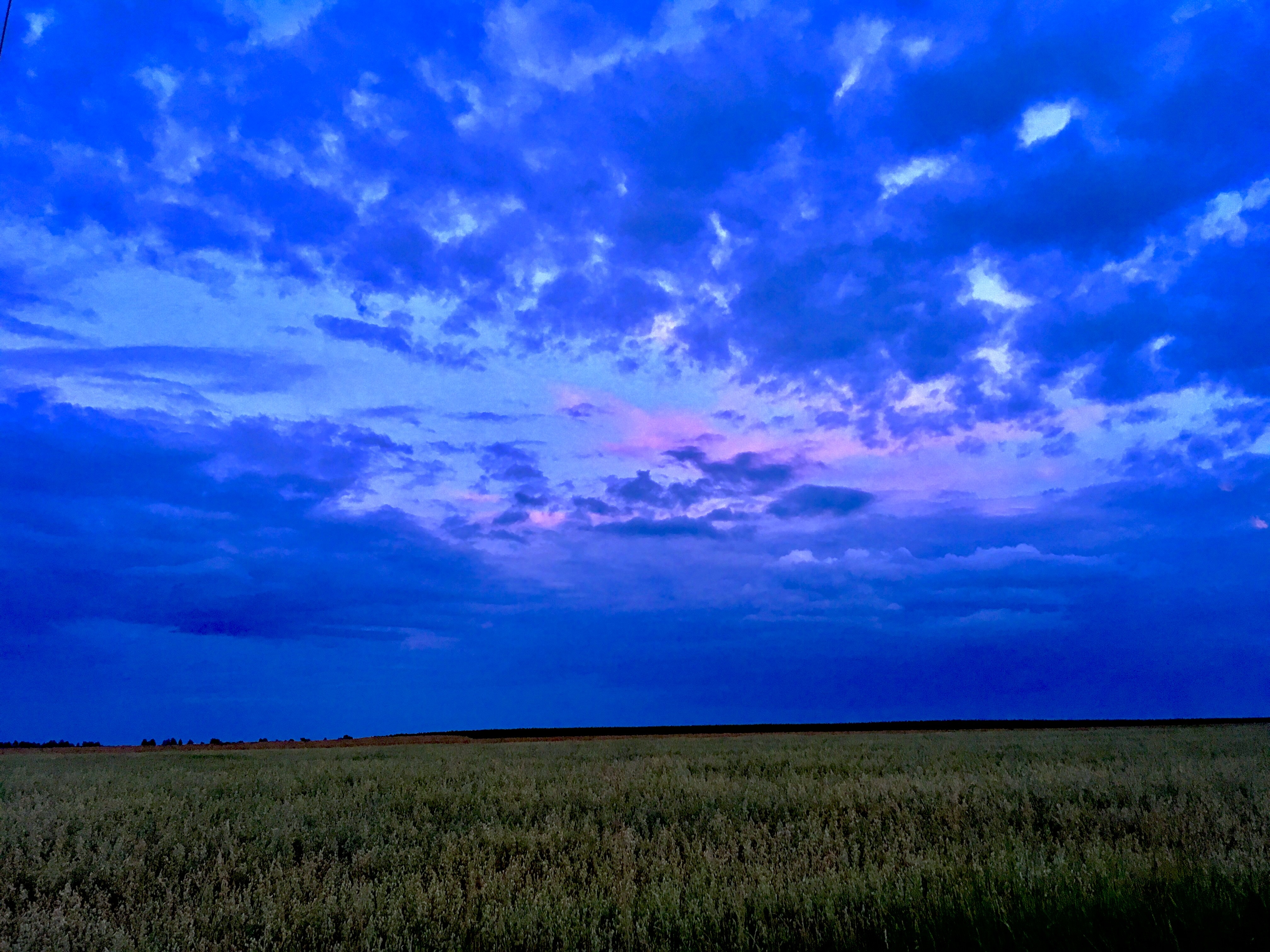 Download mobile wallpaper Field, Clouds, Evening, Sky, Nature for free.