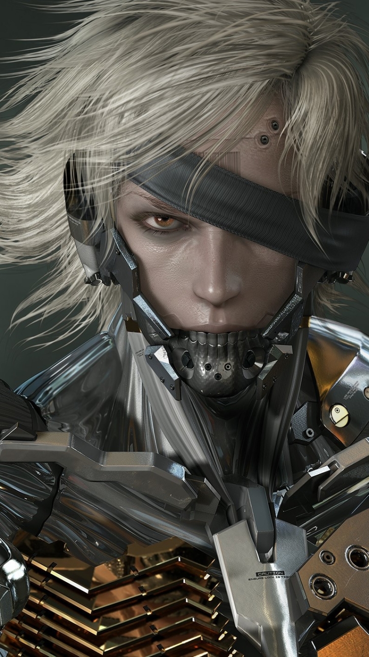 video game, metal gear rising: revengeance, brown eyes, cyborg, white hair, metal gear rising, raiden (metal gear), metal gear solid