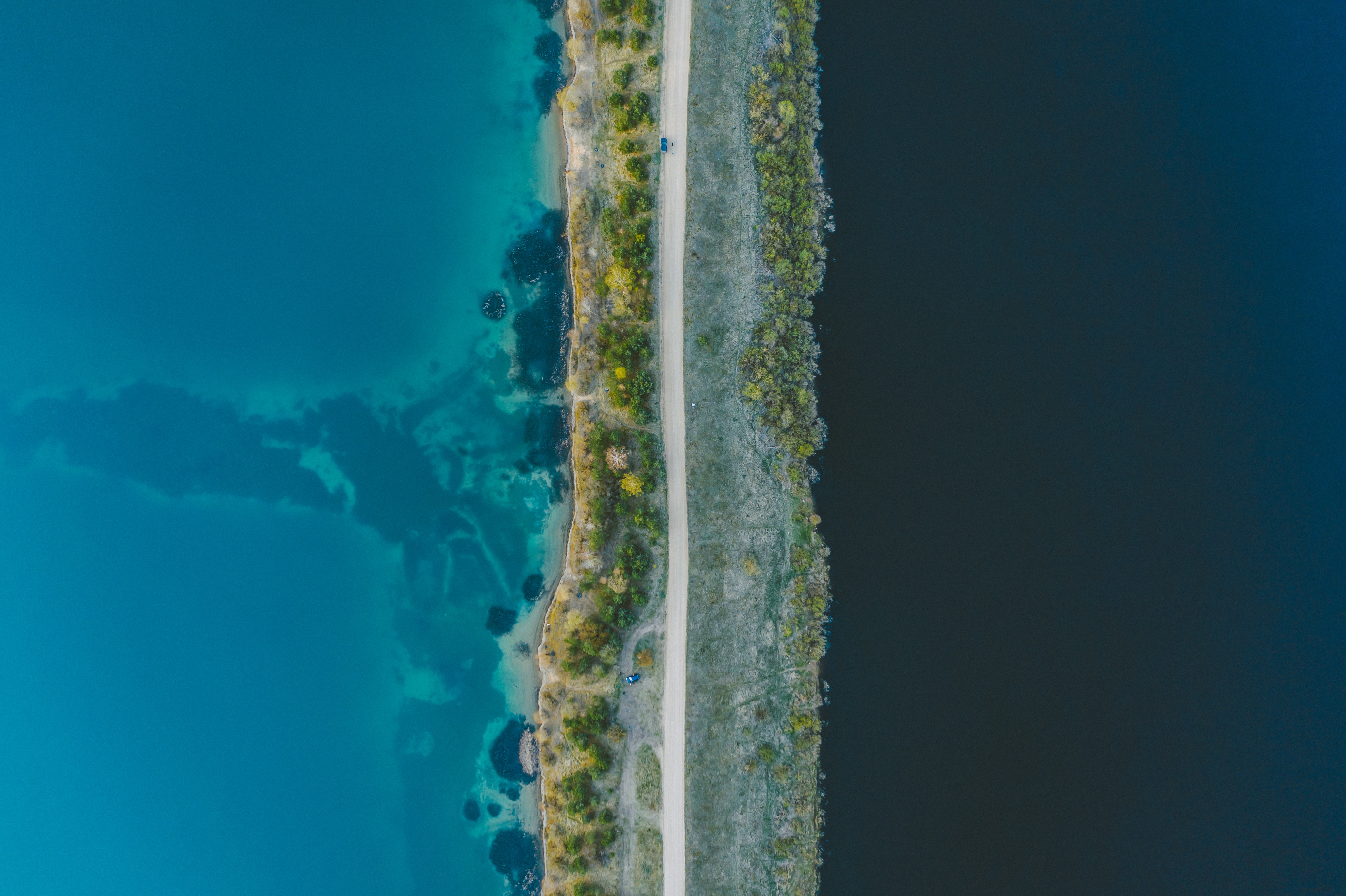 Free download wallpaper Water, Road, Nature, View From Above on your PC desktop