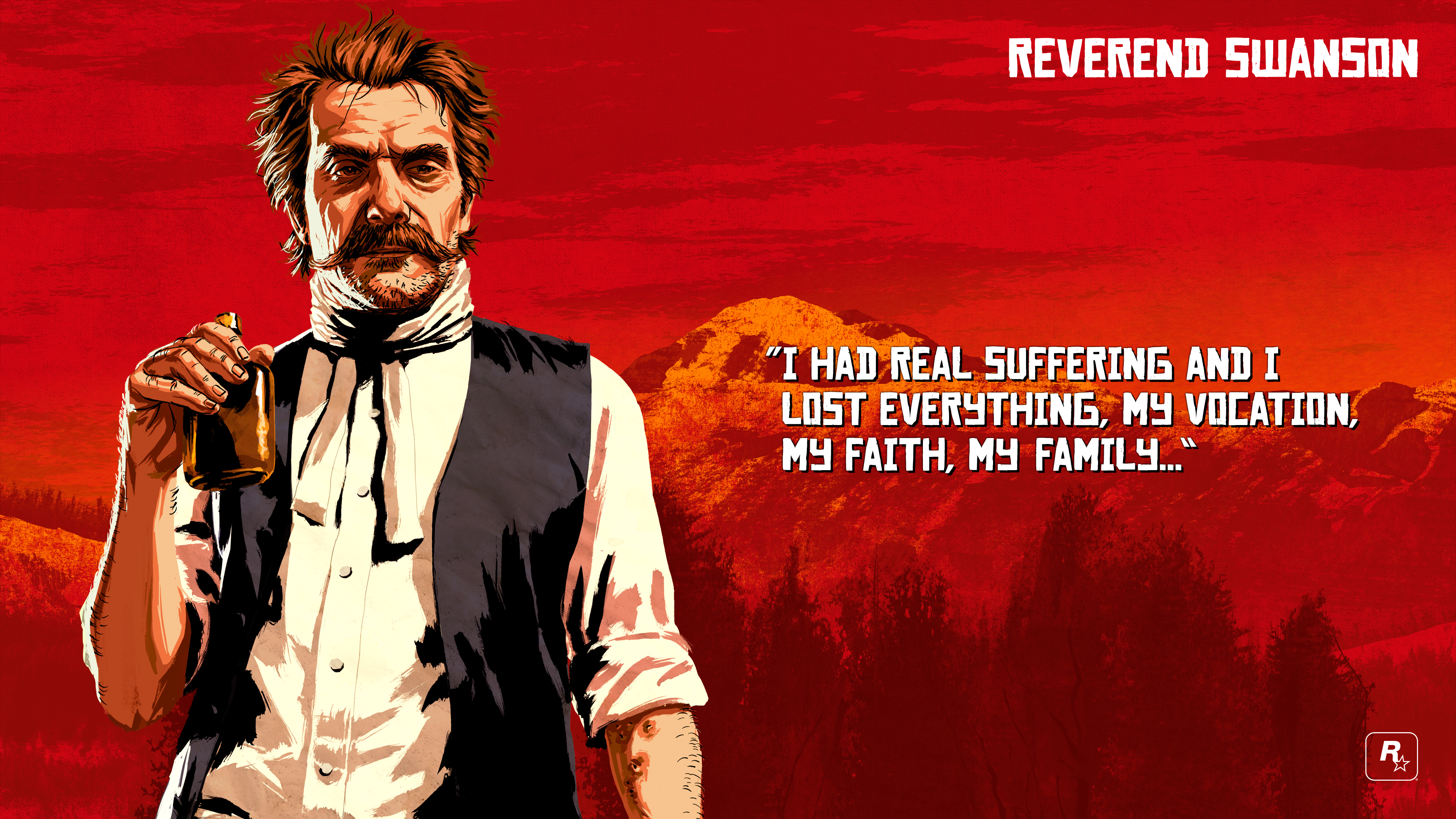 Téléchargez des papiers peints mobile Jeux Vidéo, Red Dead Redemption 2, Mort Rouge, Révérend Swanson gratuitement.