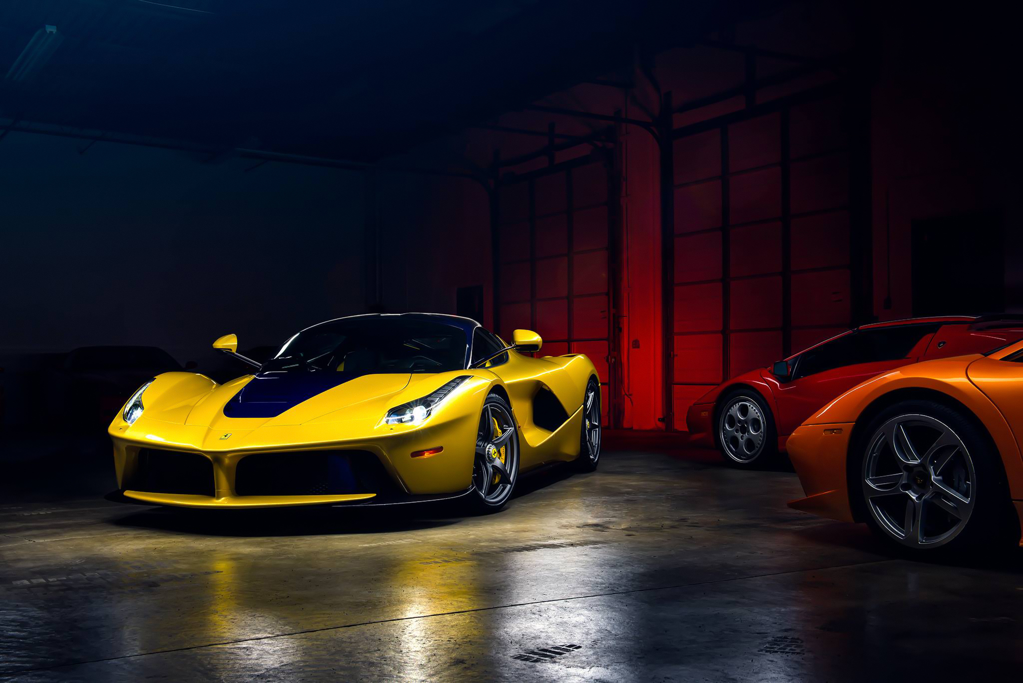 Laden Sie das Ferrari, Autos, Supersportwagen, Ferrari Laferrari, Fahrzeuge, Gelbes Auto-Bild kostenlos auf Ihren PC-Desktop herunter
