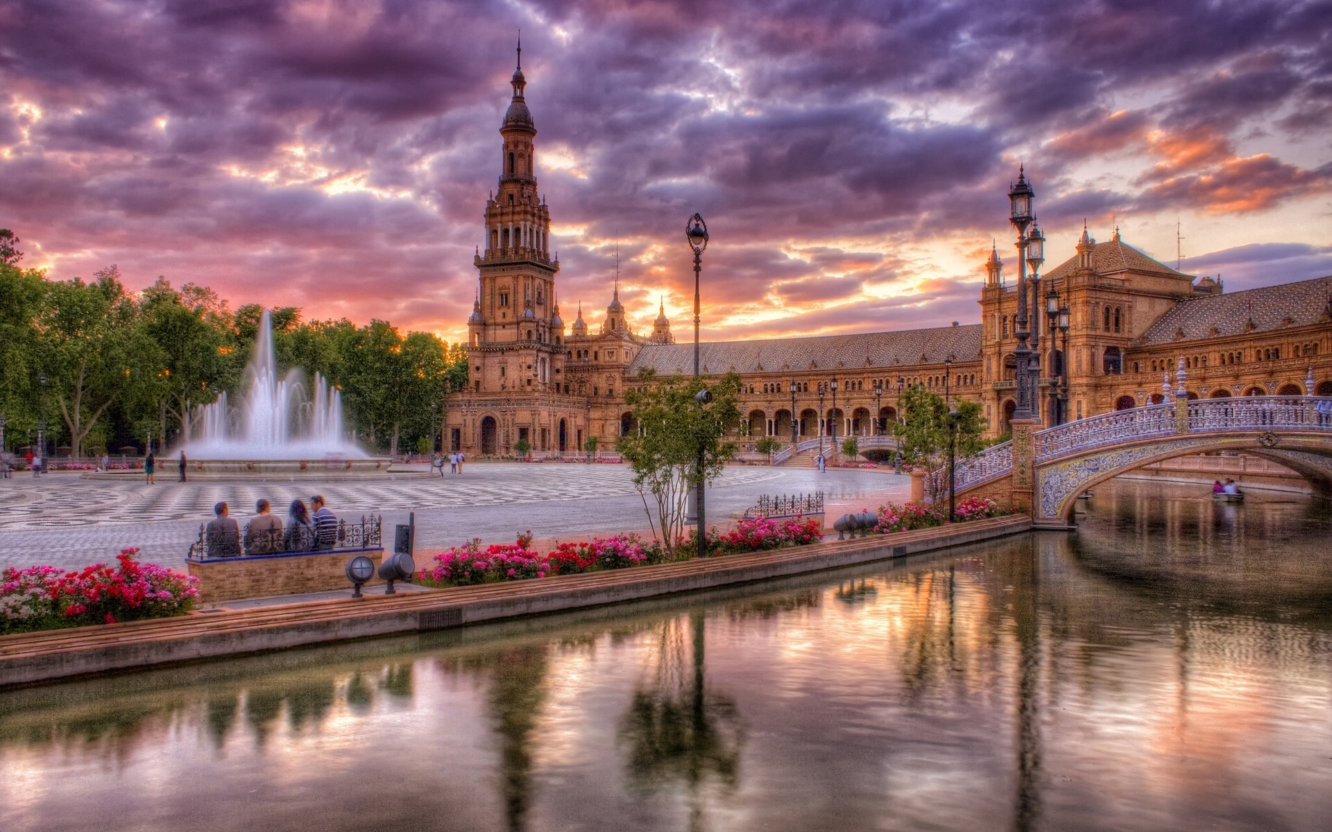 spain, hdr, royal alcazar palace, man made, palace, architecture, building, people, seville, palaces